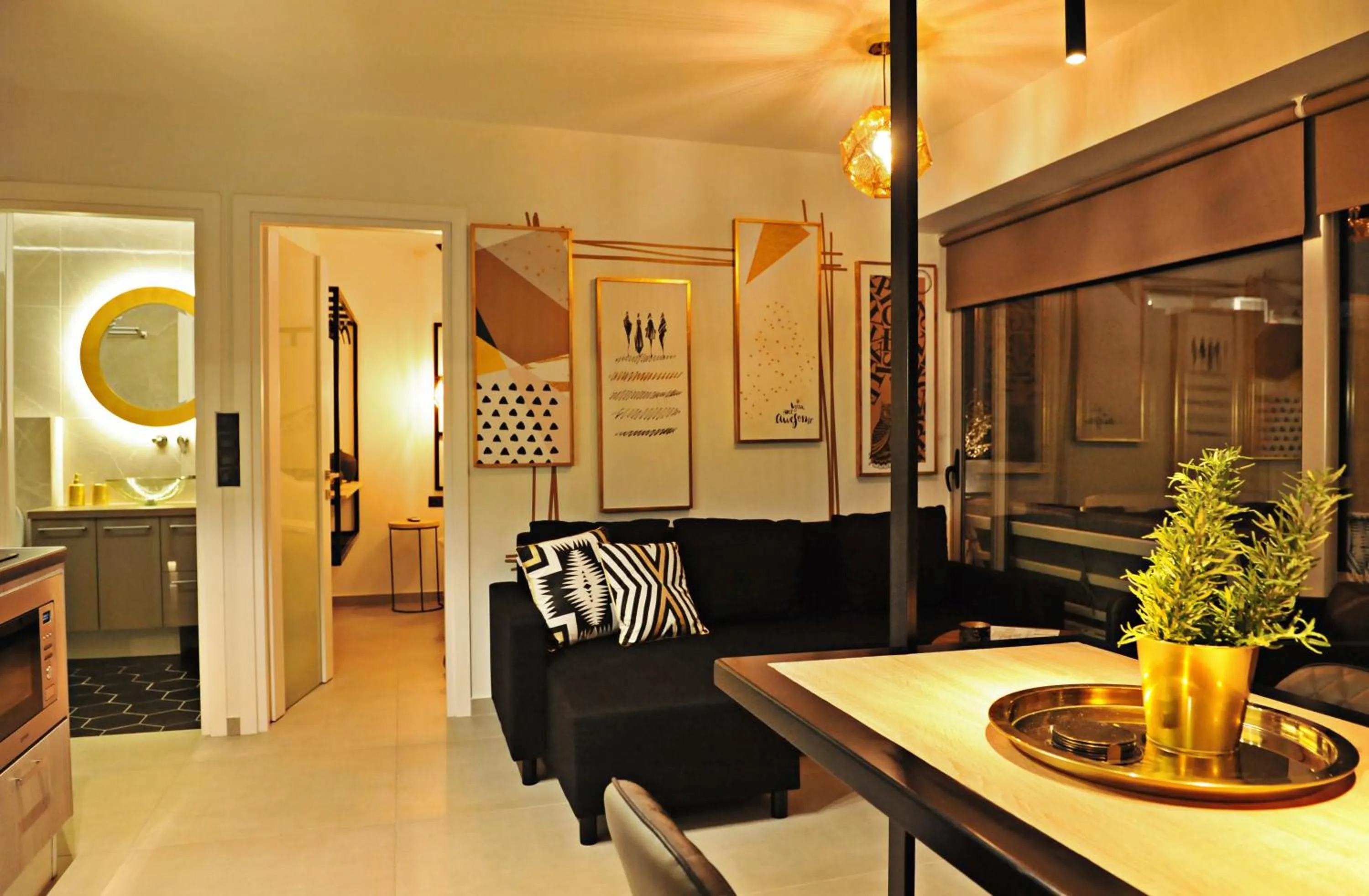 Living room in The Athenians Modern Apartments