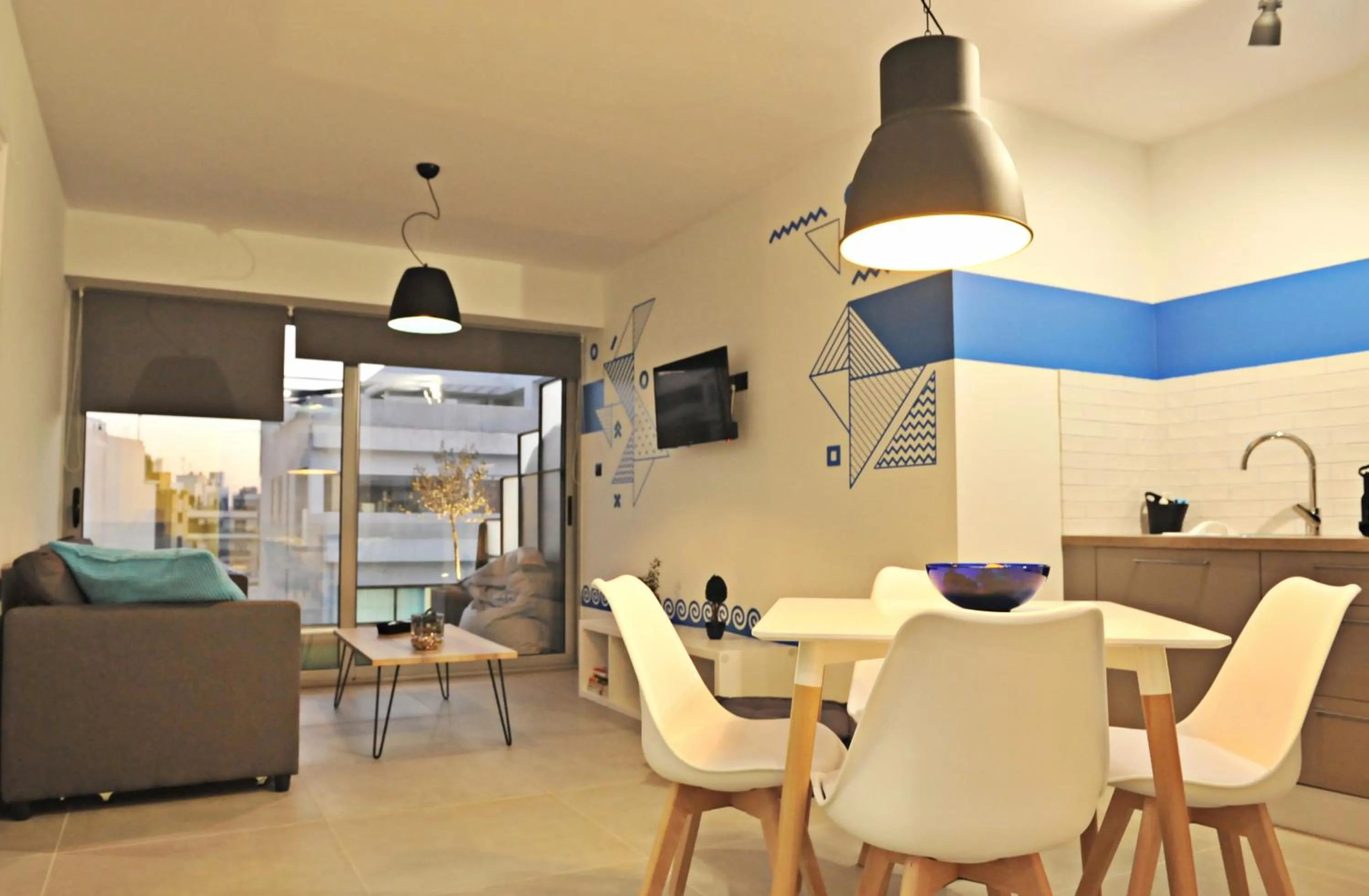 Living room in The Athenians Modern Apartments