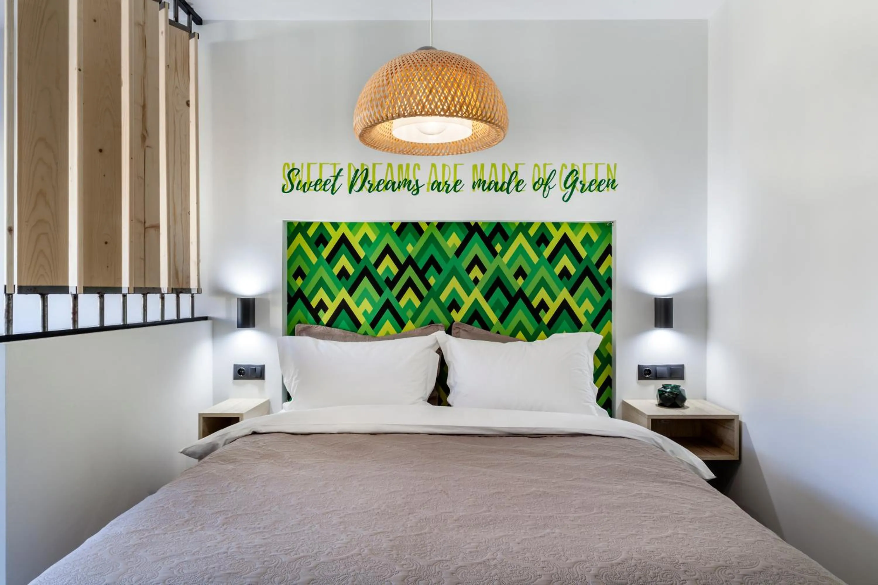 Bed in The Athenians Modern Apartments