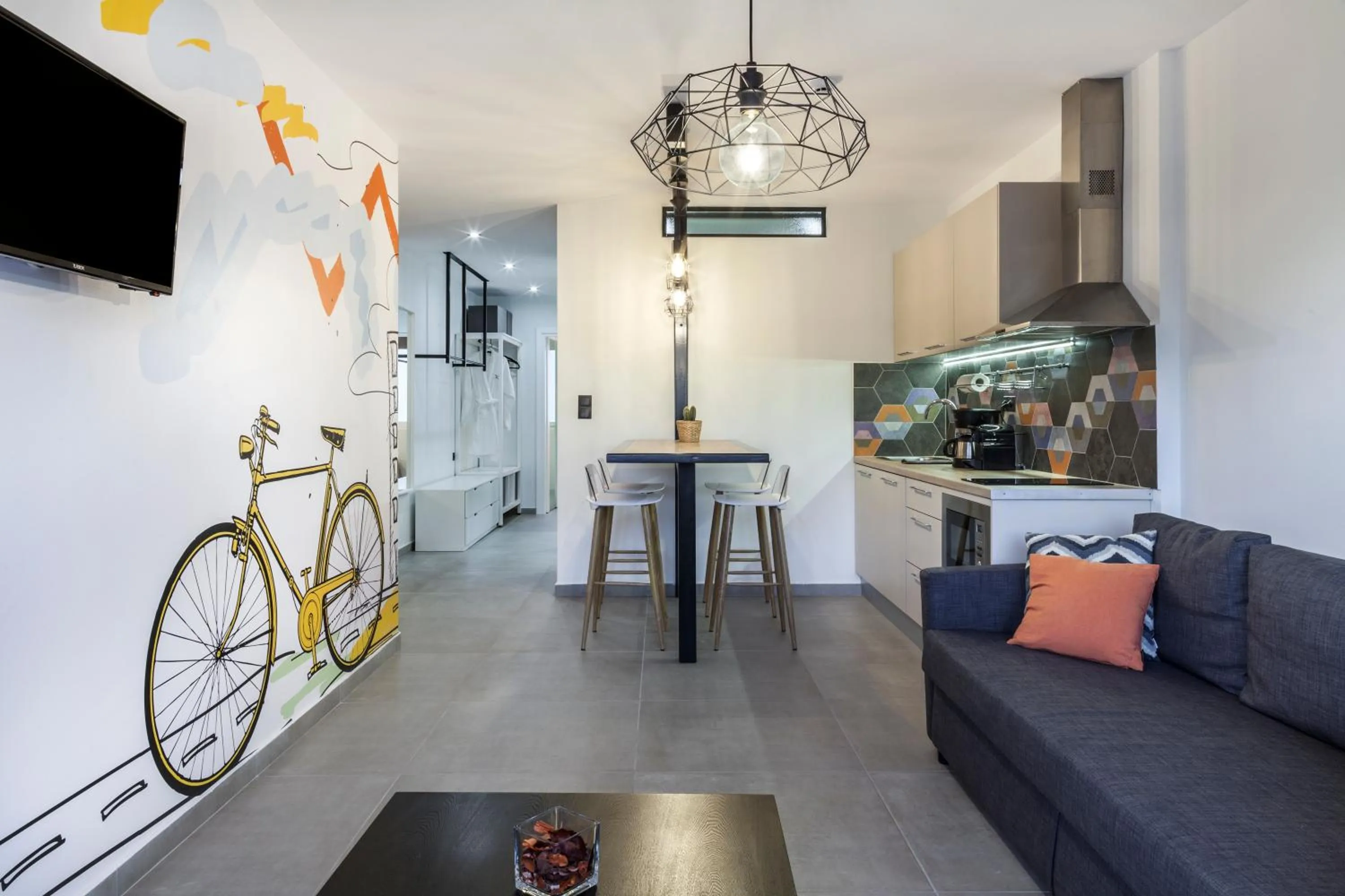 Living room in The Athenians Modern Apartments