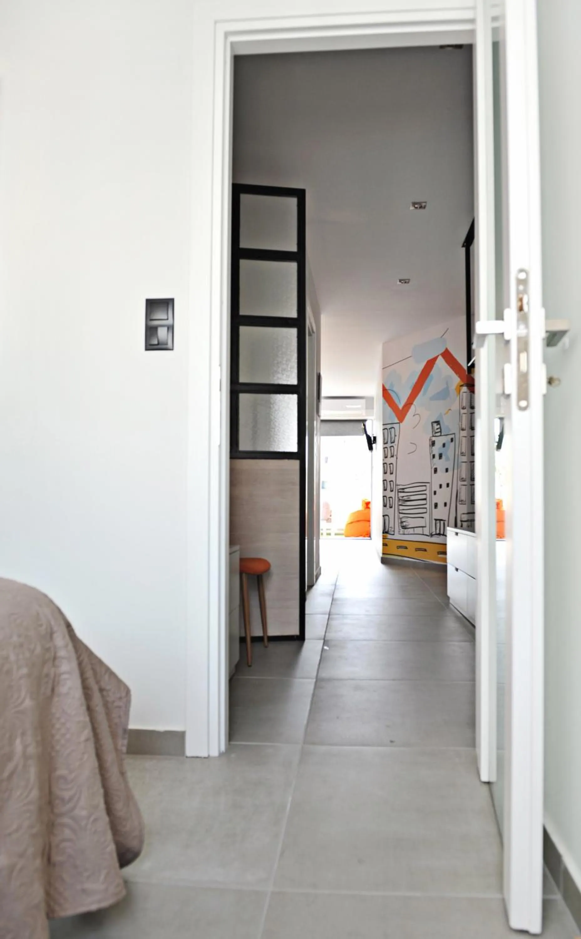Facade/entrance, Bed in The Athenians Modern Apartments