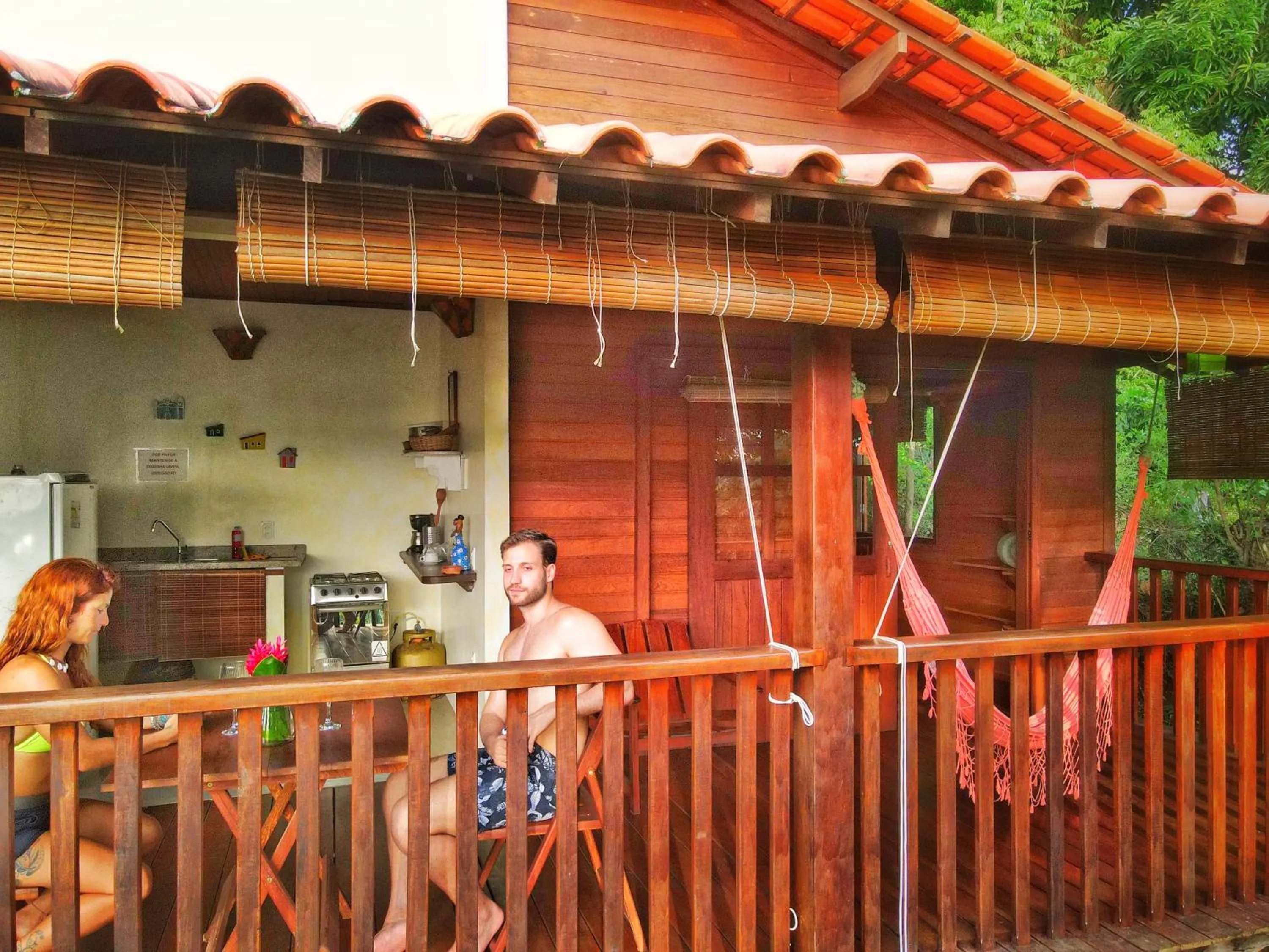 Kitchen or kitchenette in Pousada Horizonte Azul