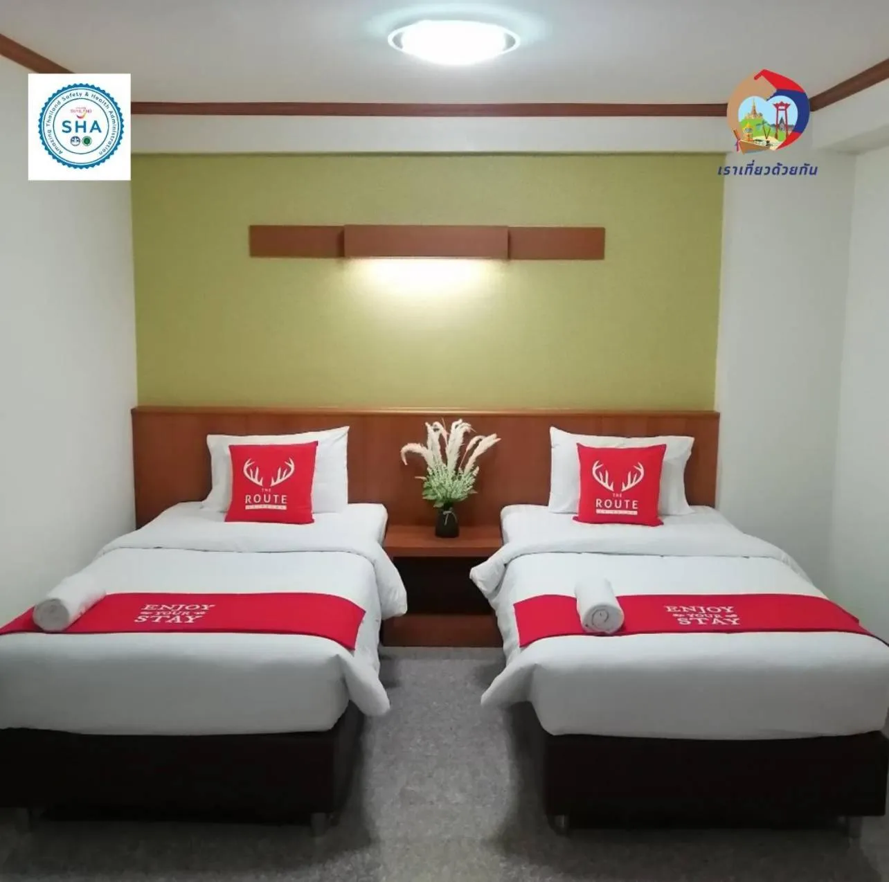 Bed in The Route Sriracha Hotel And Residence