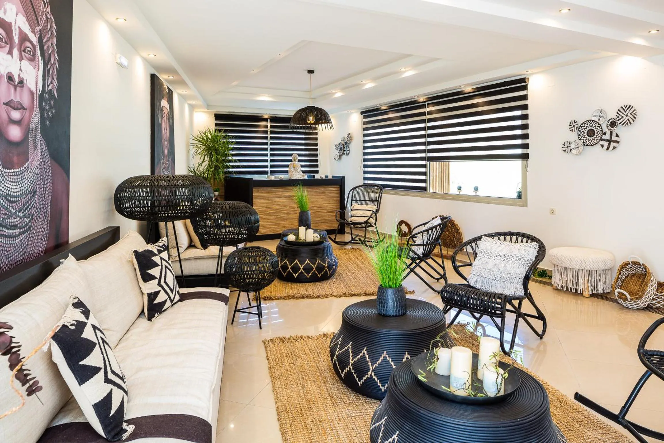 Seating area in Nostos Beach Boutique Hotel