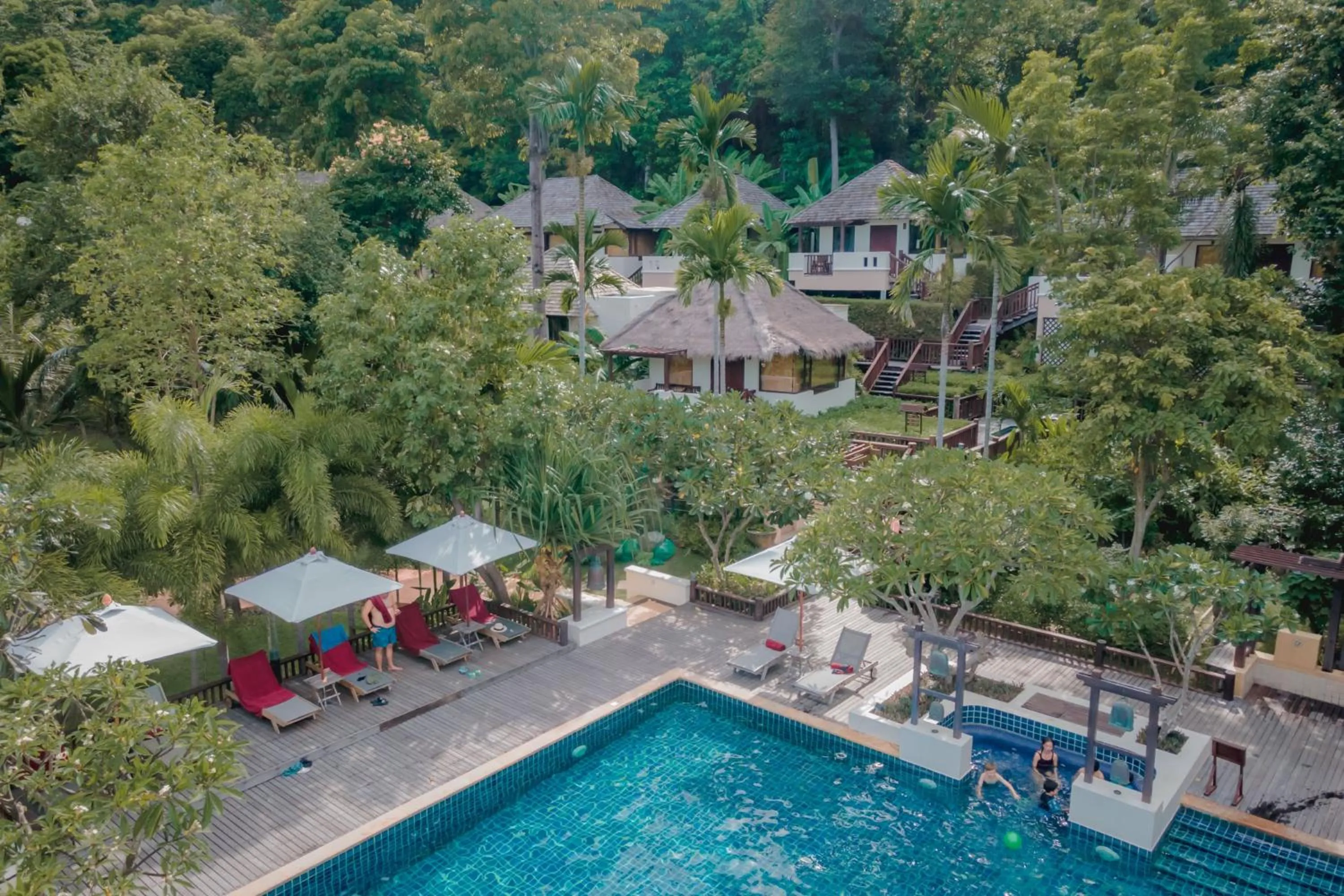 Swimming pool in Le Vimarn Cottages & Spa