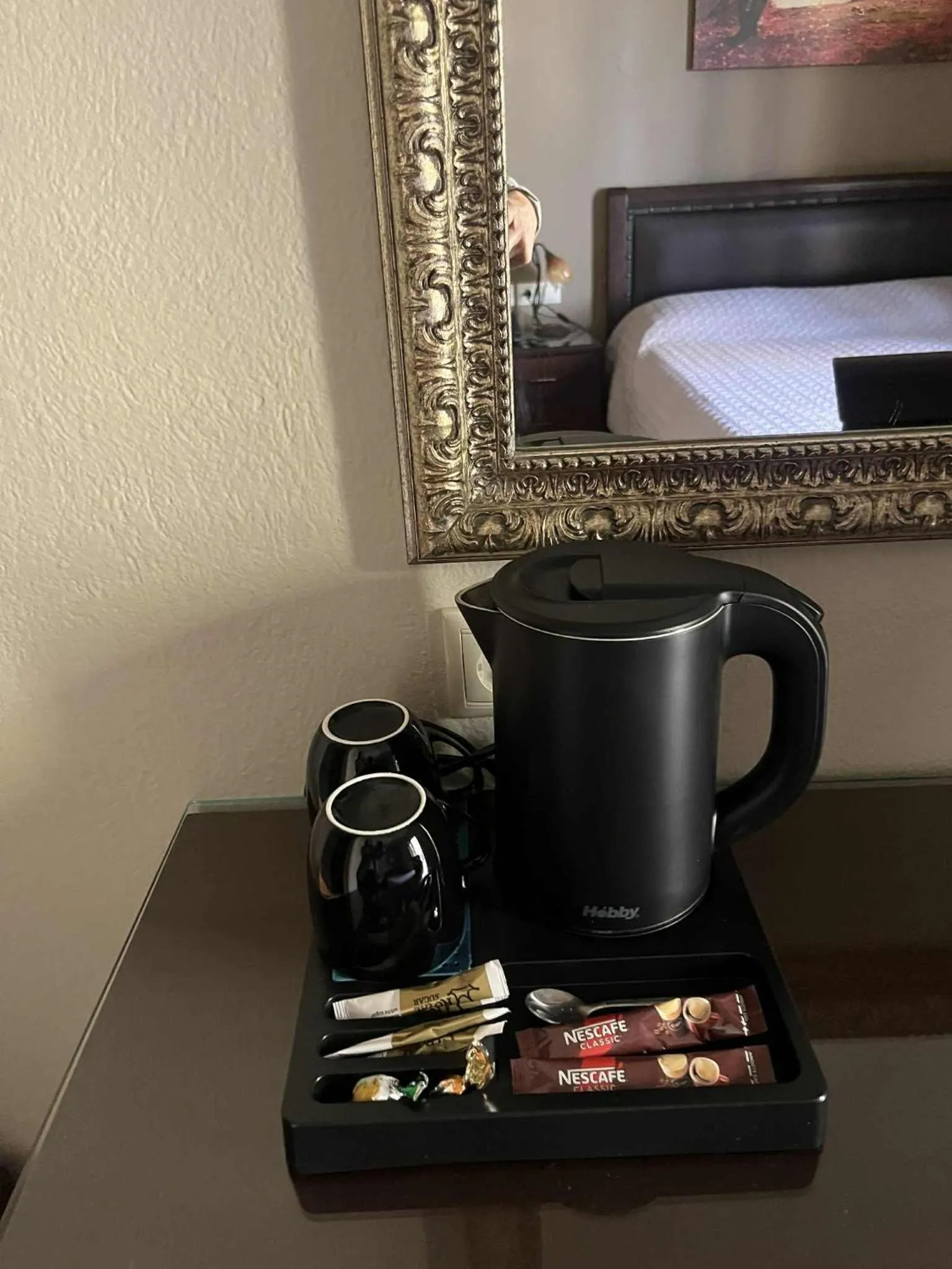 Bed in Hotel Filoxenia