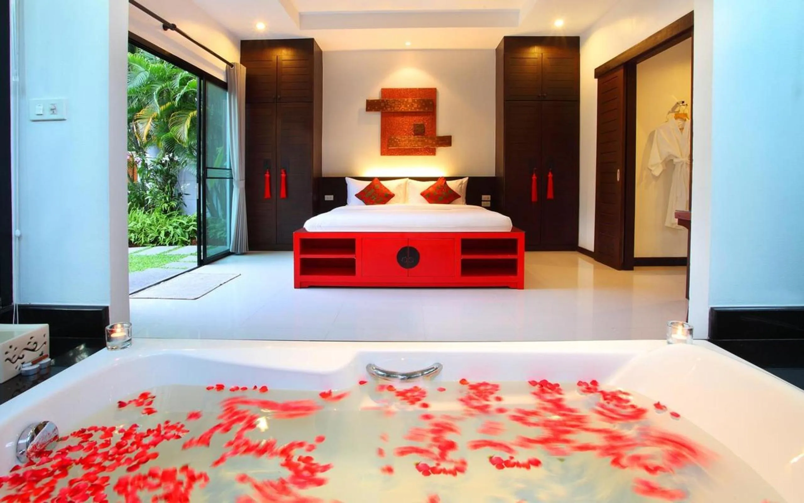 Bathroom, Bed in The Bell Pool Villa Resort Phuket