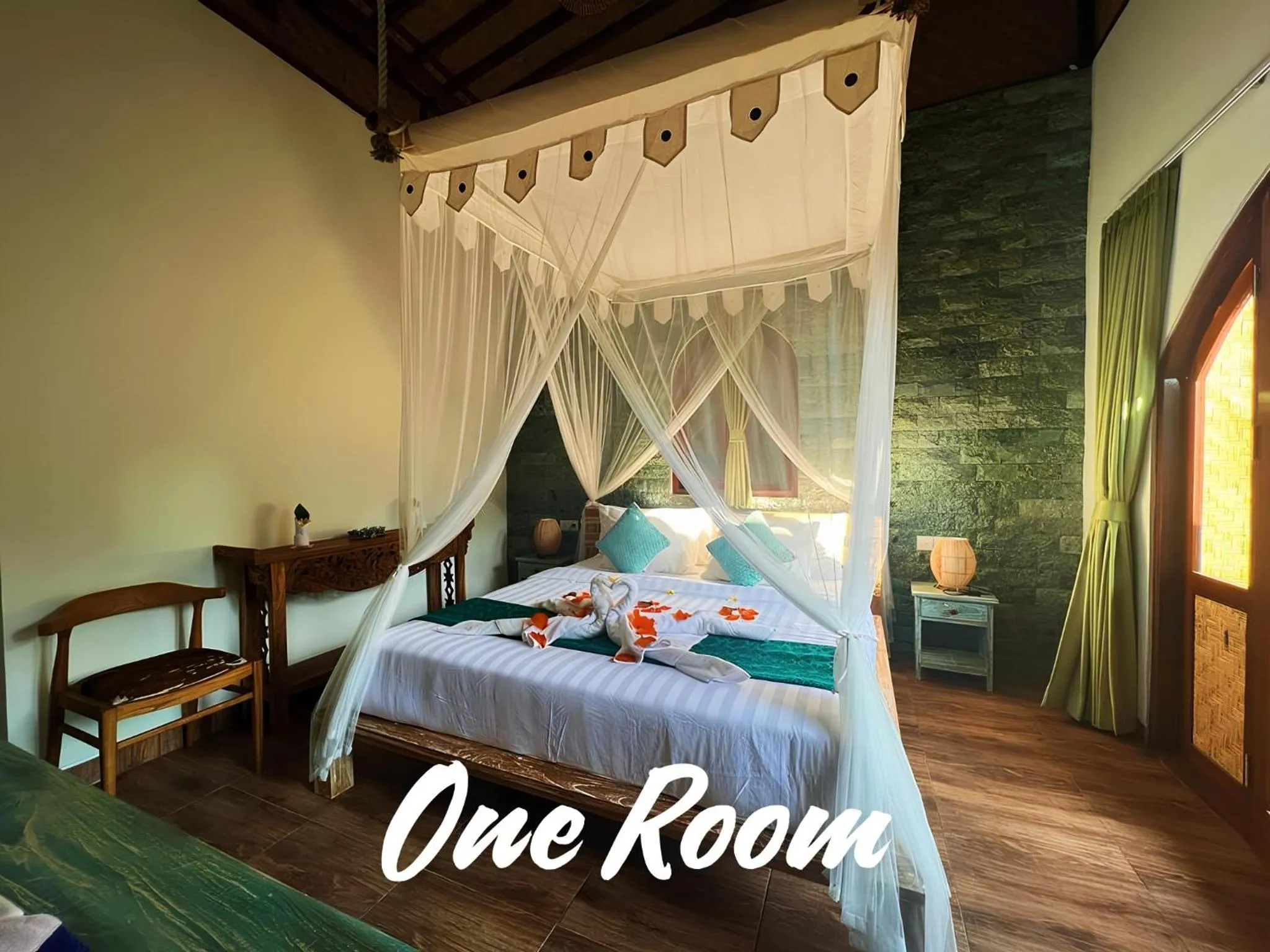 Bed in Uluwatu Lumbung Cottages
