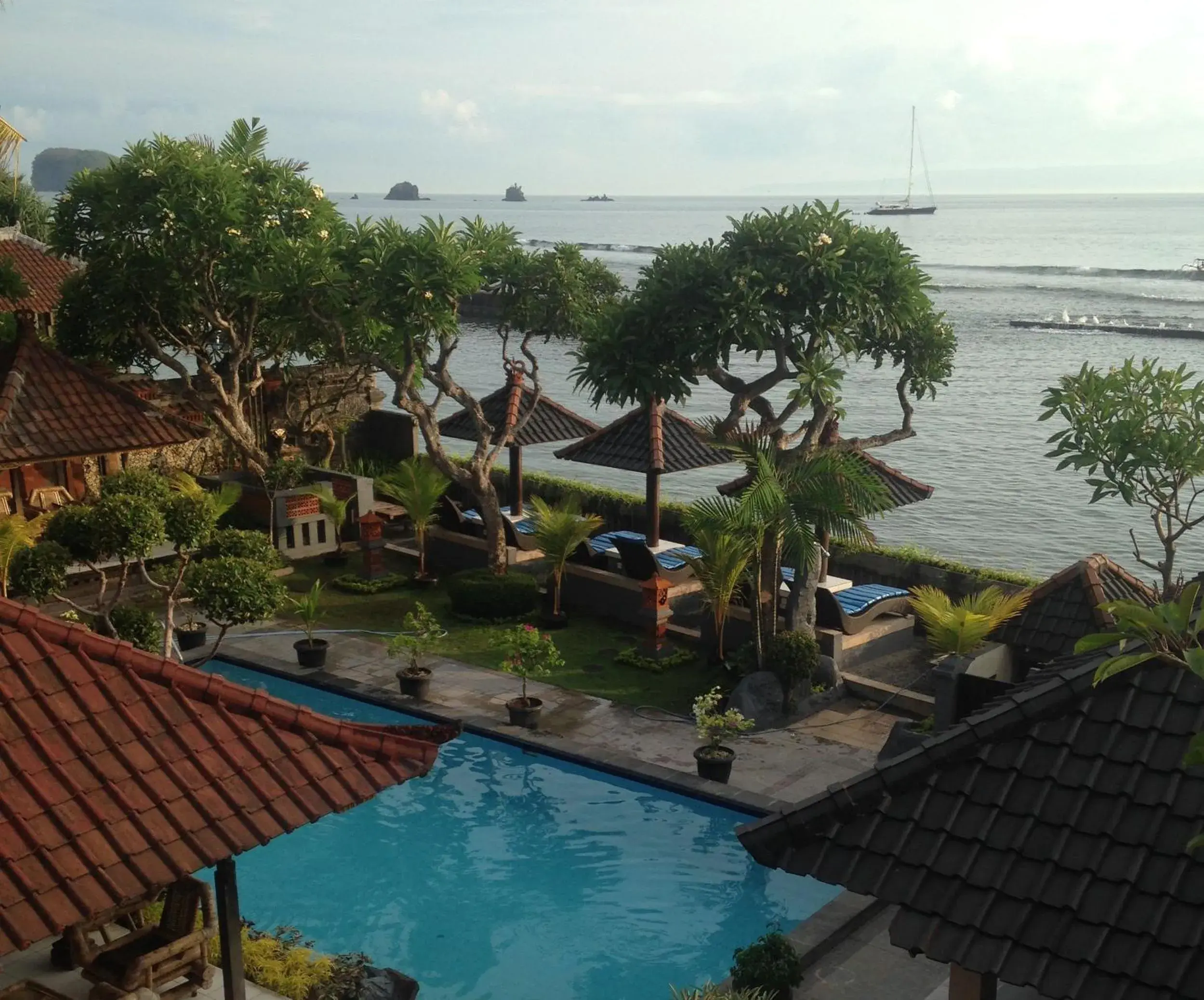 Sea view in Dewa Bharata Bungalows Candidasa Sea view in Dewa Bharata Bungalows Candidasa