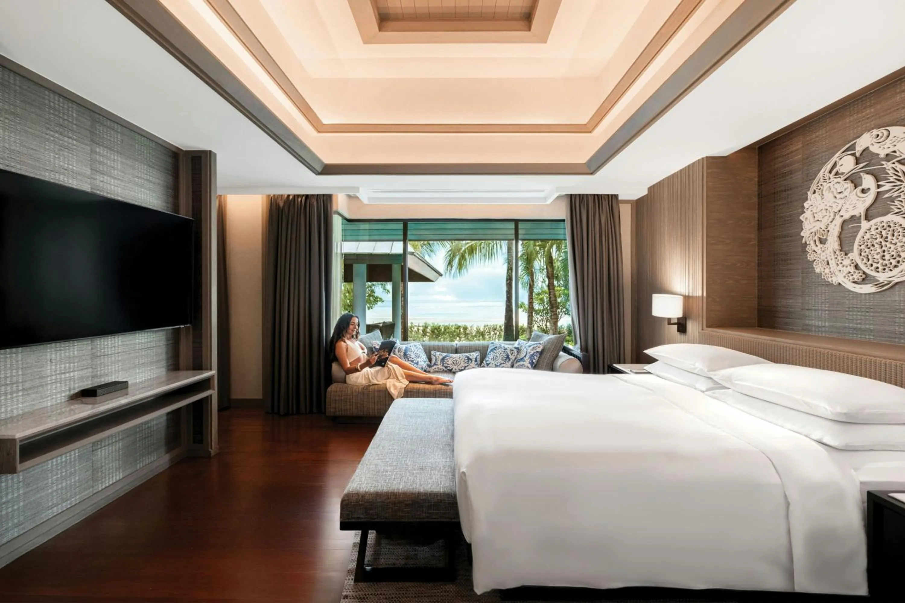Swimming pool, Bed in Phuket Marriott Resort and Spa, Nai Yang Beach