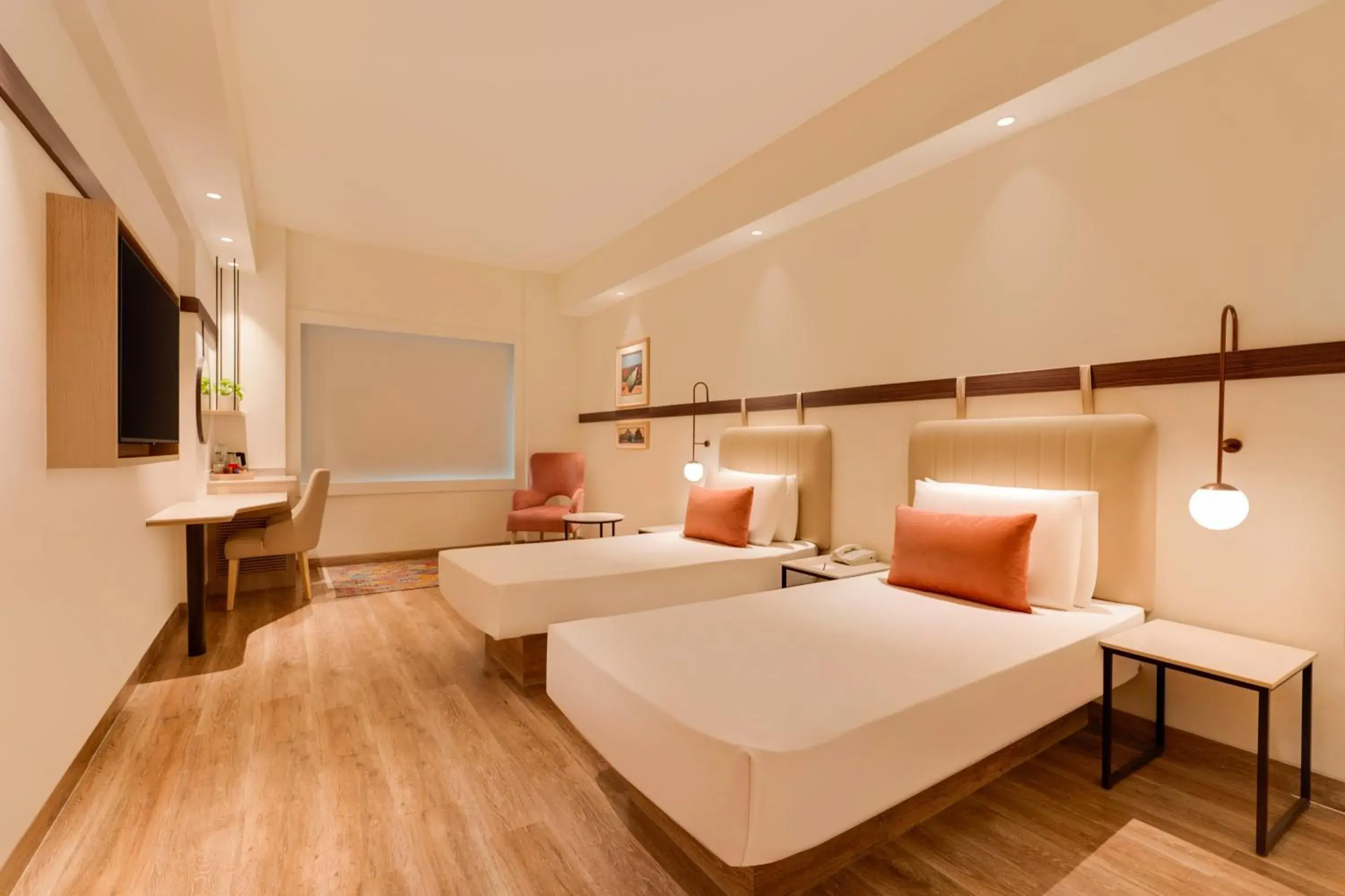 Bed in Red Fox by Lemon Tree Hotels, Hyderabad Bed in Red Fox by Lemon Tree Hotels, Hyderabad