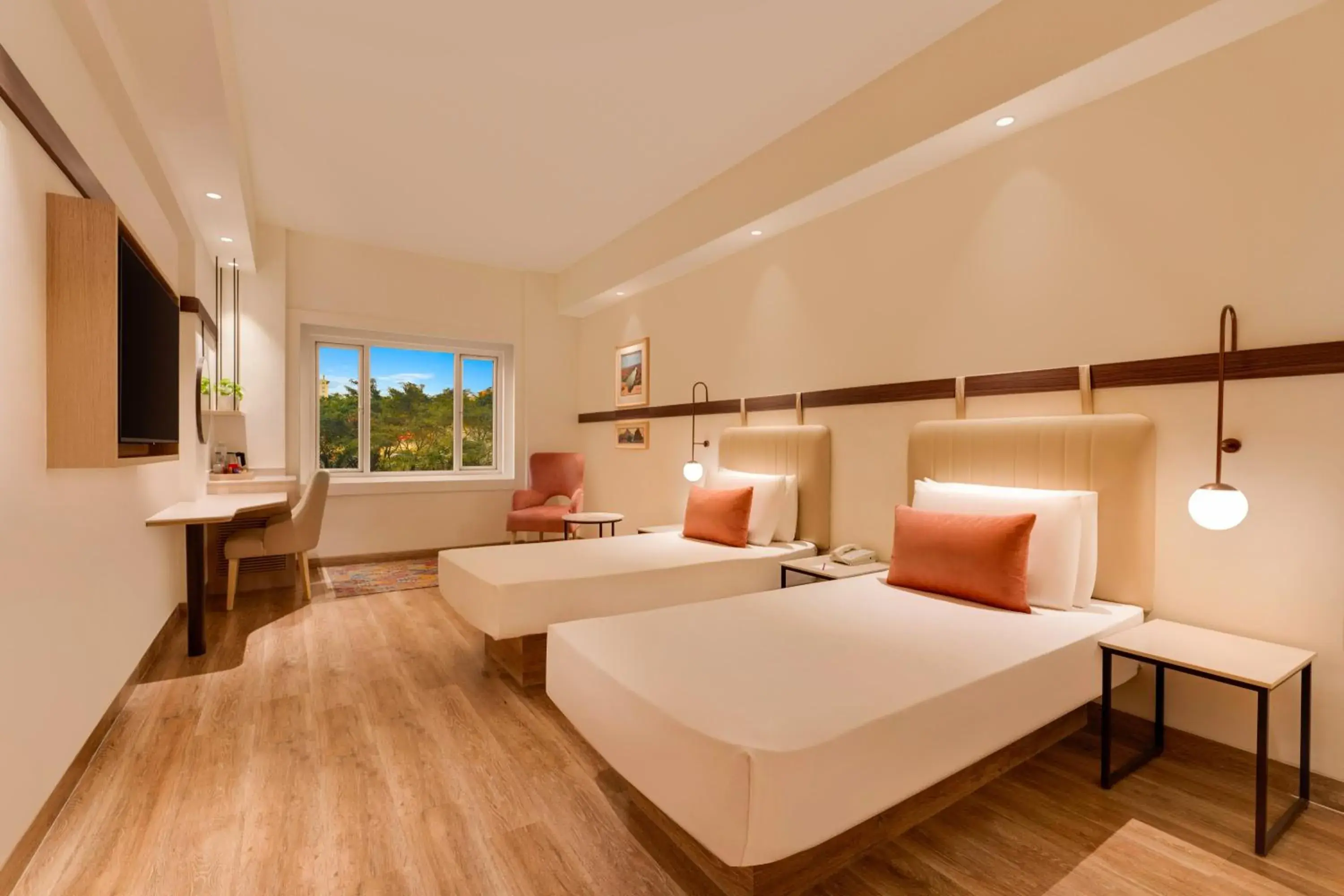 Bed in Red Fox by Lemon Tree Hotels, Hyderabad Bed in Red Fox by Lemon Tree Hotels, Hyderabad