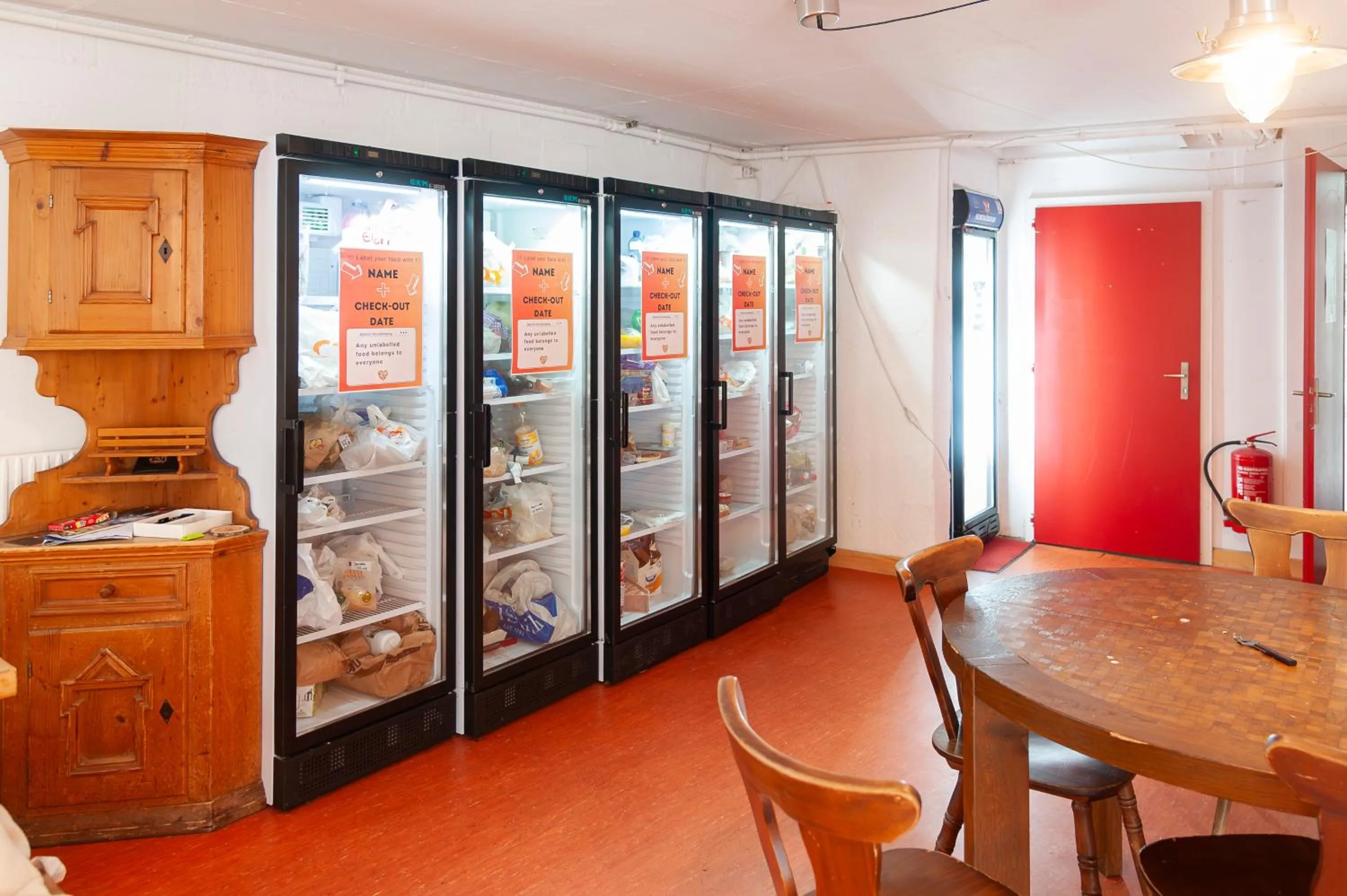 Communal kitchen in Balmers Hostel
