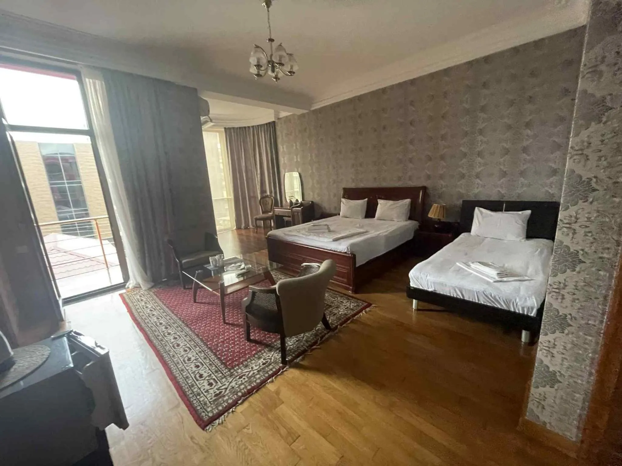 Bed in hotel amber