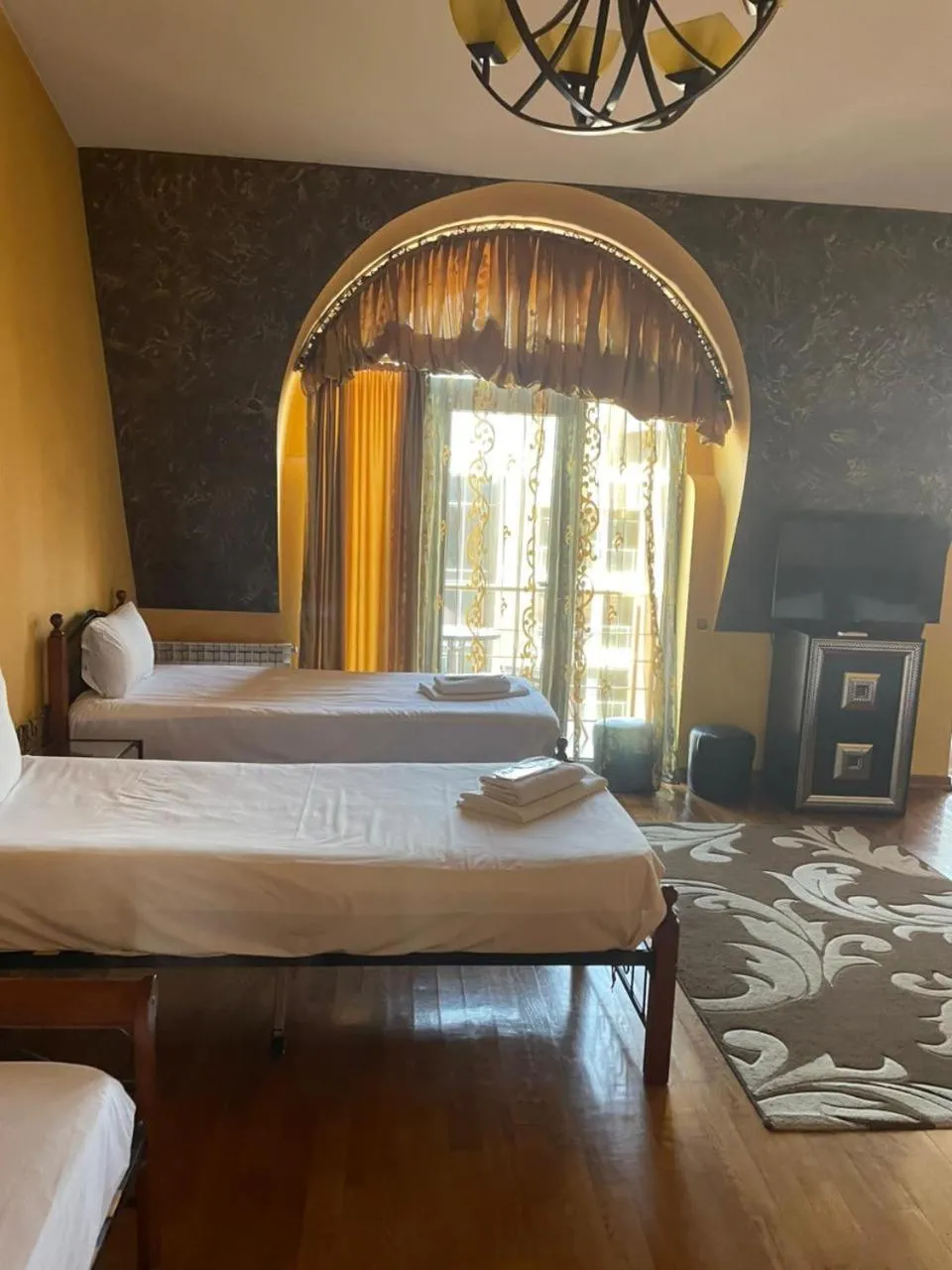 Bed in hotel amber