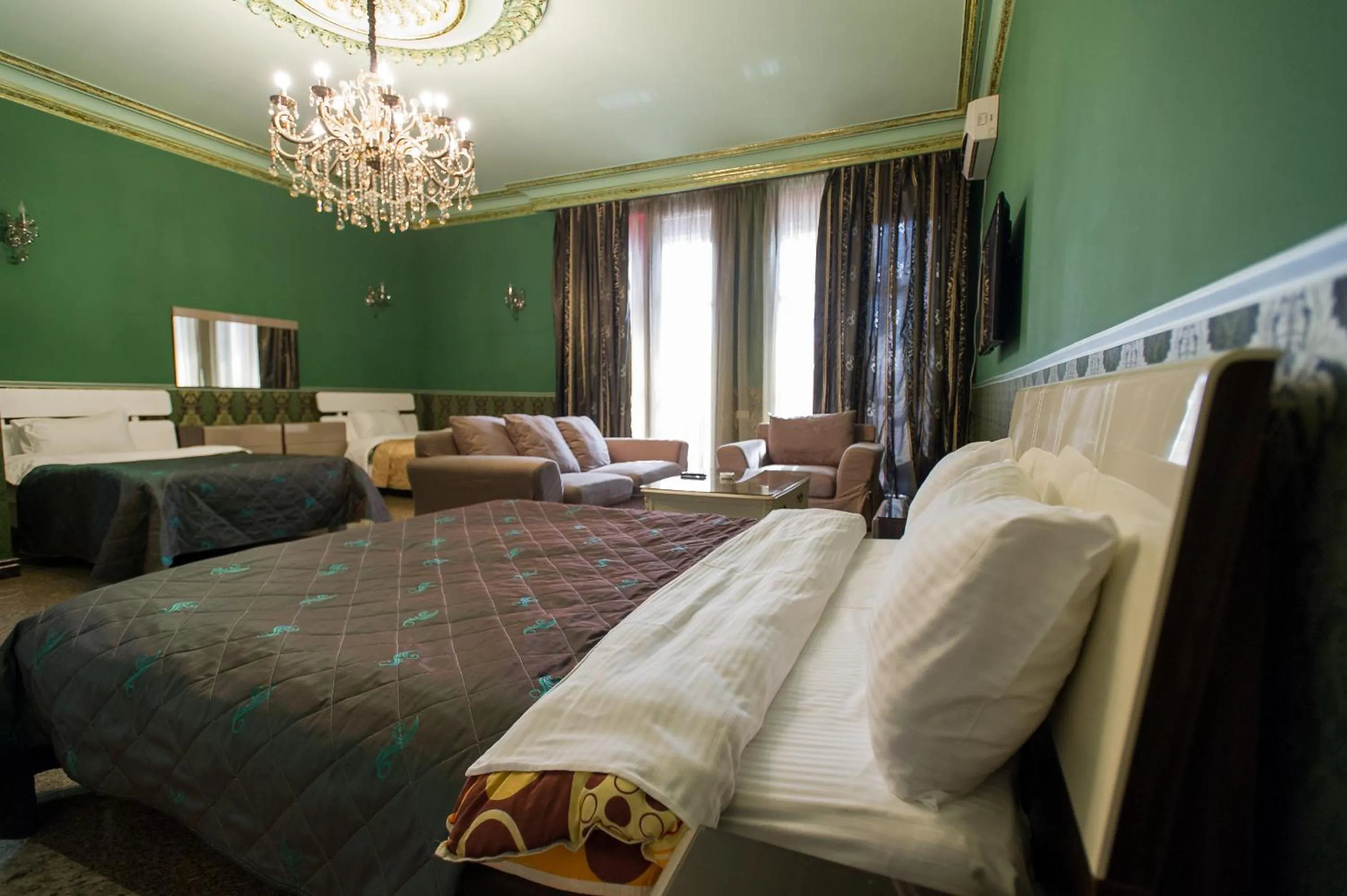 Bed in hotel amber