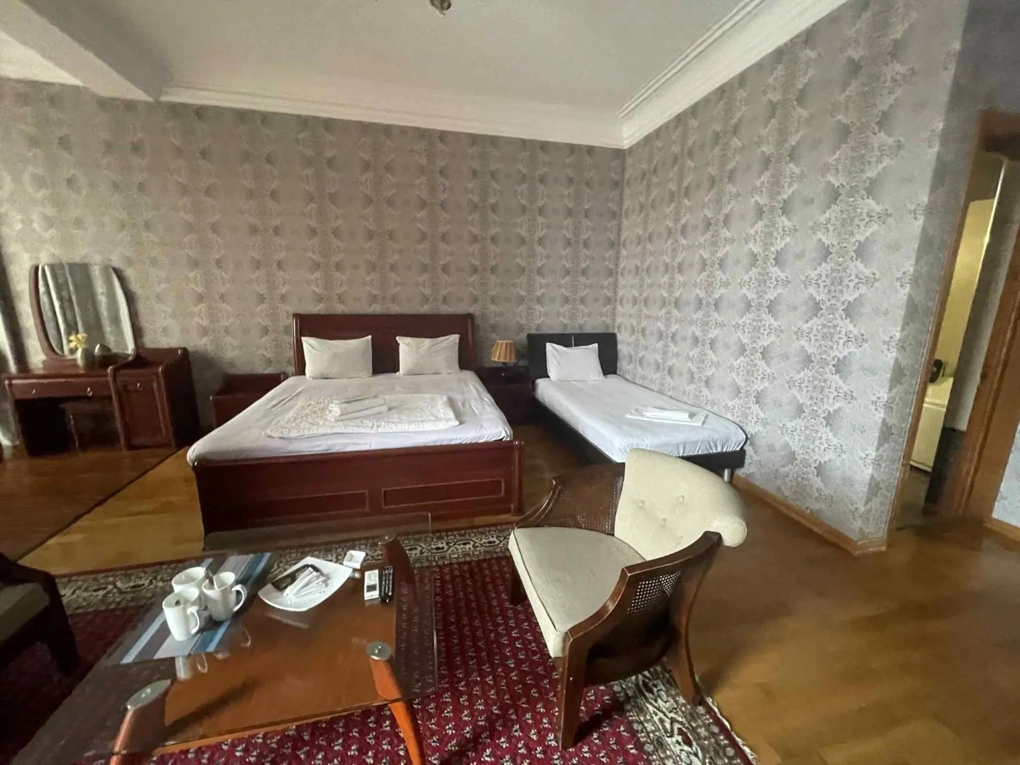 Bed in hotel amber