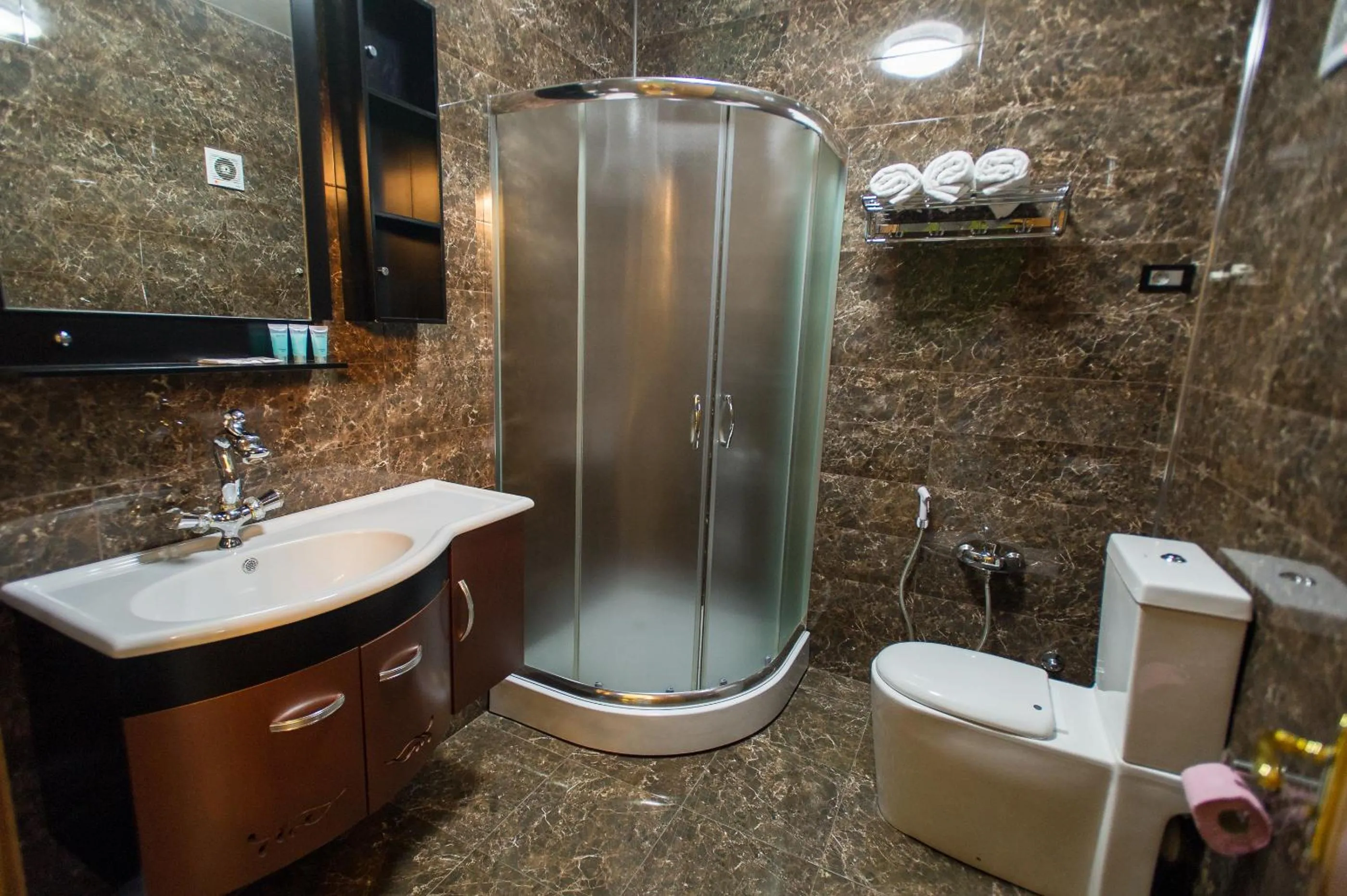 Bathroom in hotel amber