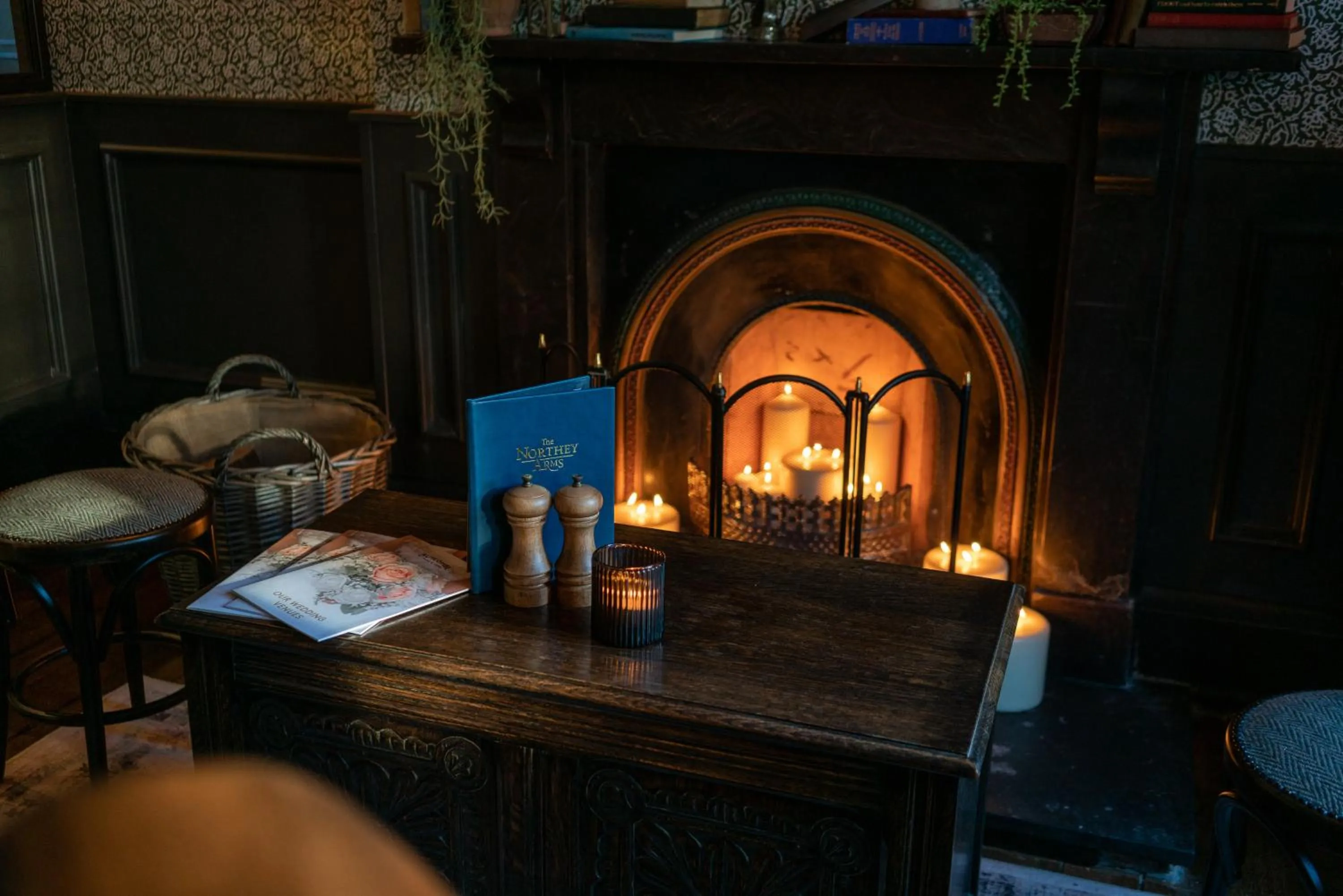 fireplace in The Northey Arms