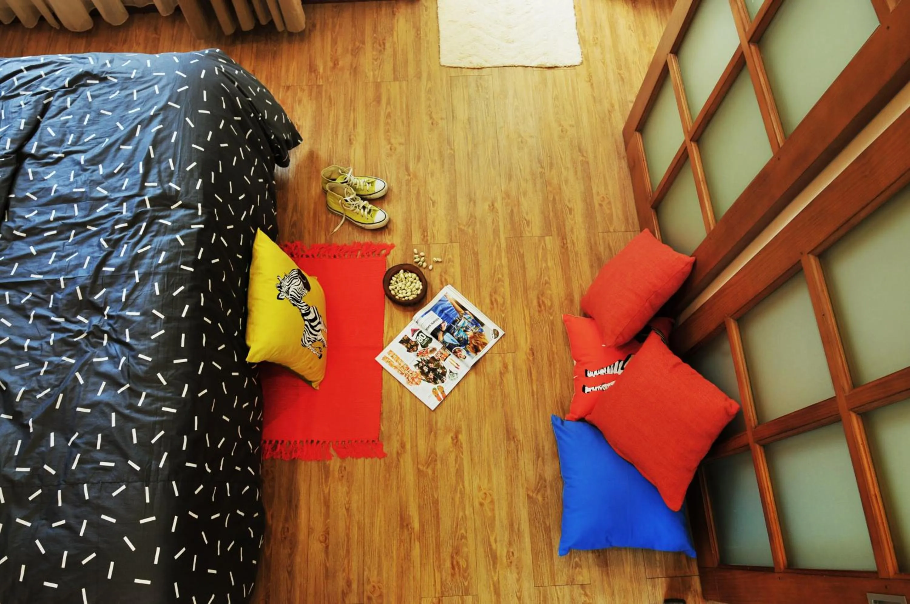 Decorative detail, Bed in Chez Tram Homestay