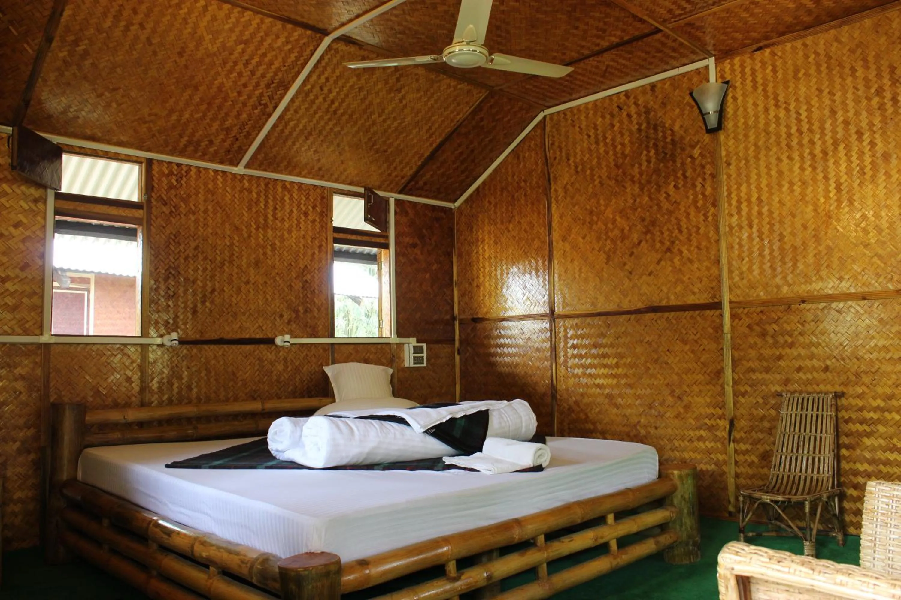 fireplace, Bed in Nature Hunt Eco Camp
