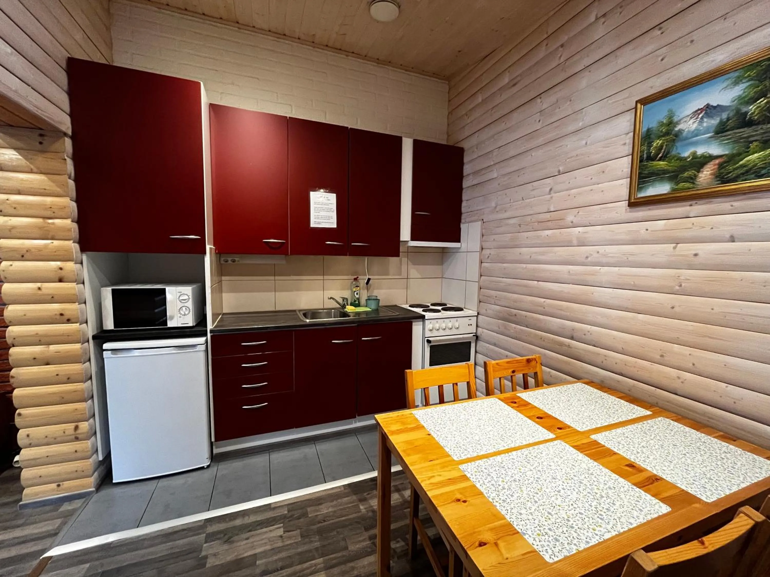 Kitchen or kitchenette in Motelli Rovaniemi