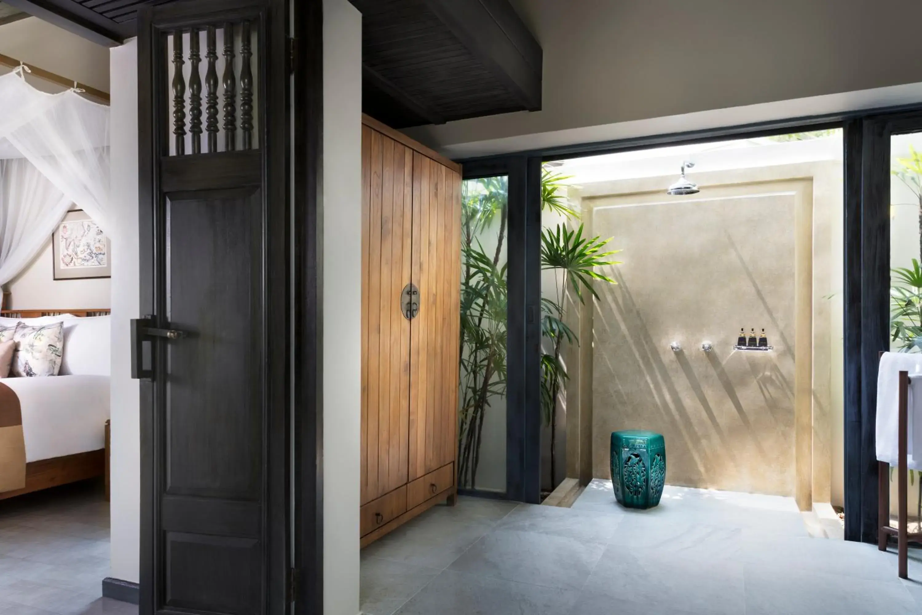 Shower, Bed in Anantara Lawana Koh Samui Resort Shower, Bed in Anantara Lawana Koh Samui Resort