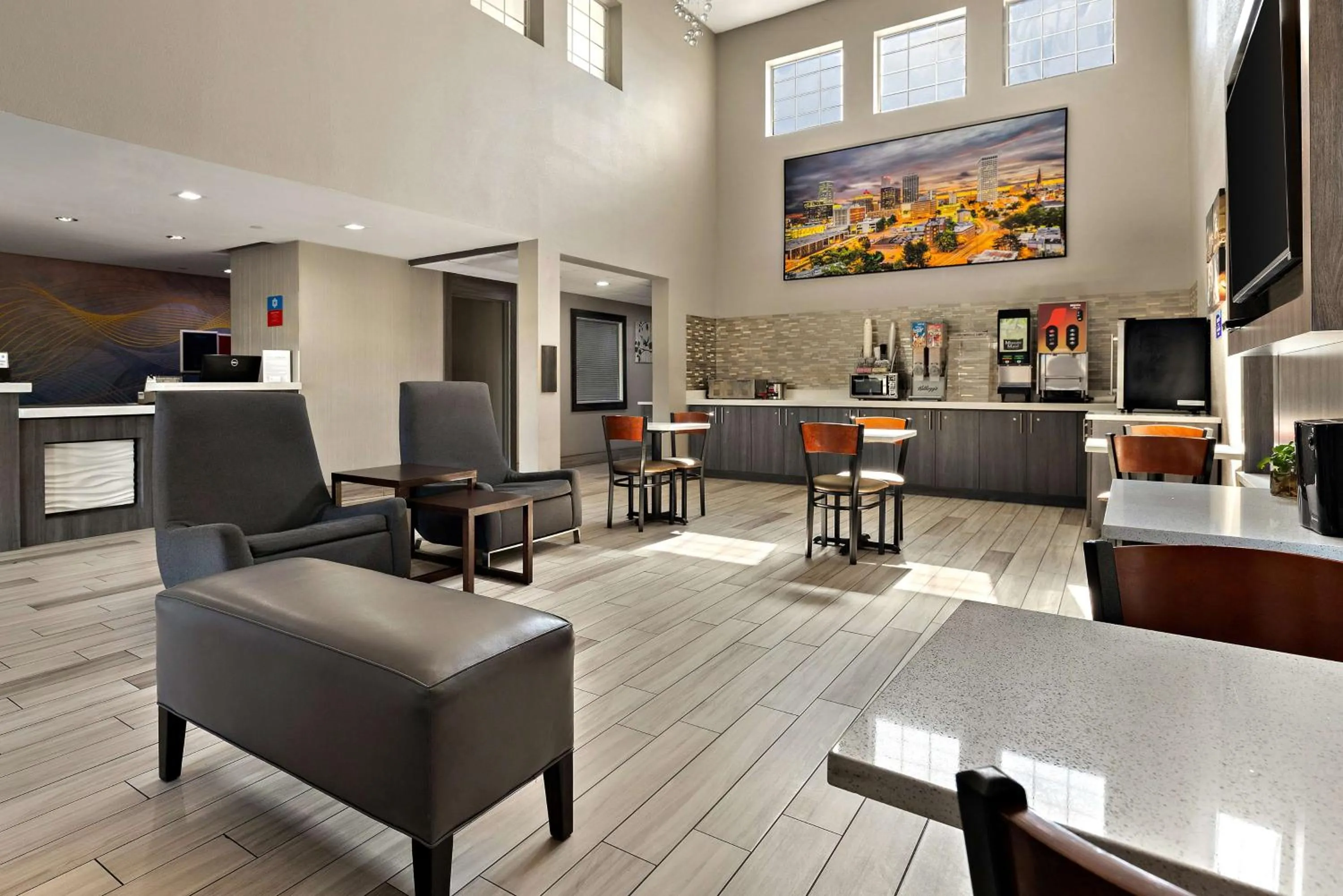 Breakfast in SureStay Plus Hotel by Best Western Tulsa East