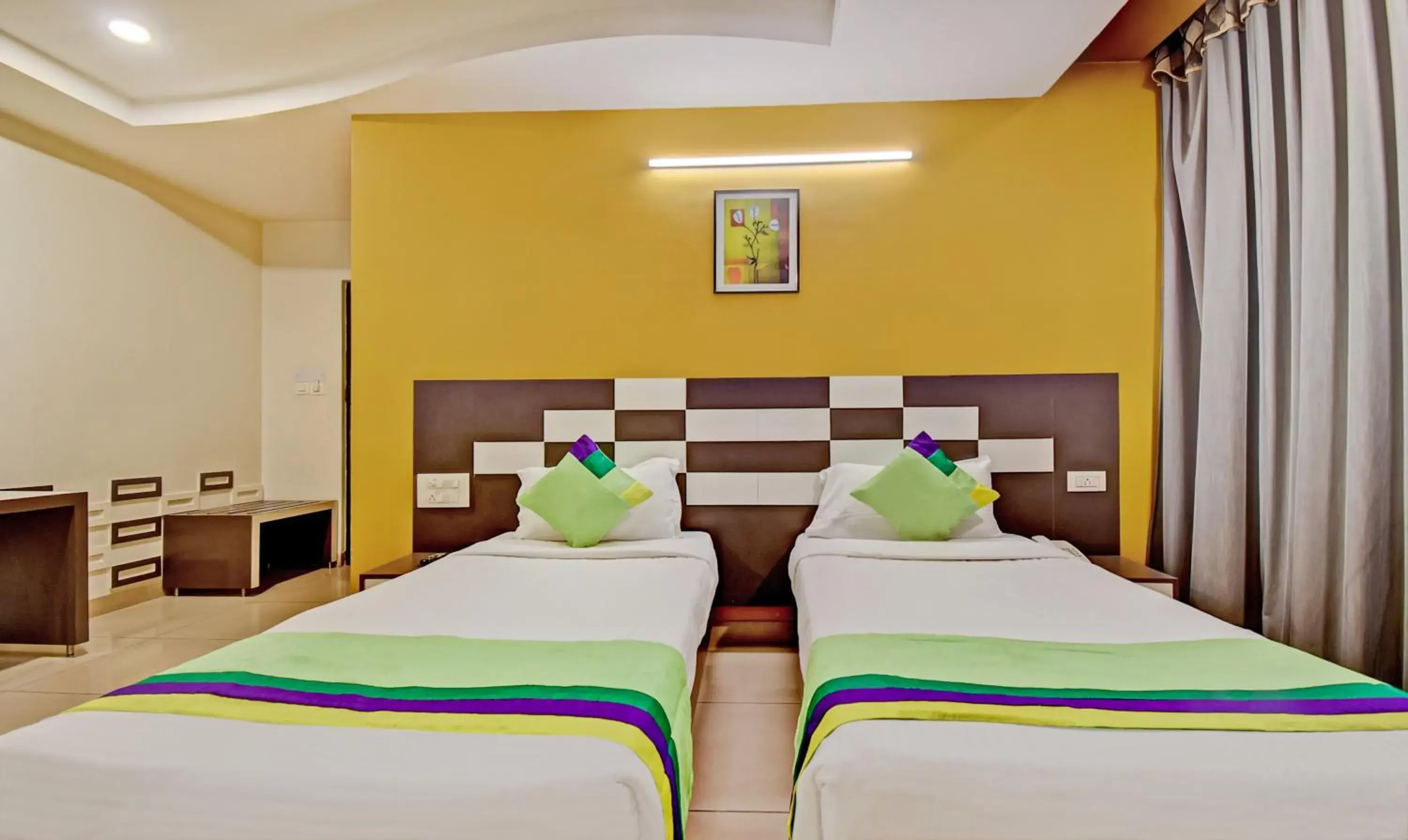 Bedroom, Bed in Treebo Raj Elegance Manyata Tech Park Bedroom, Bed in Treebo Raj Elegance Manyata Tech Park