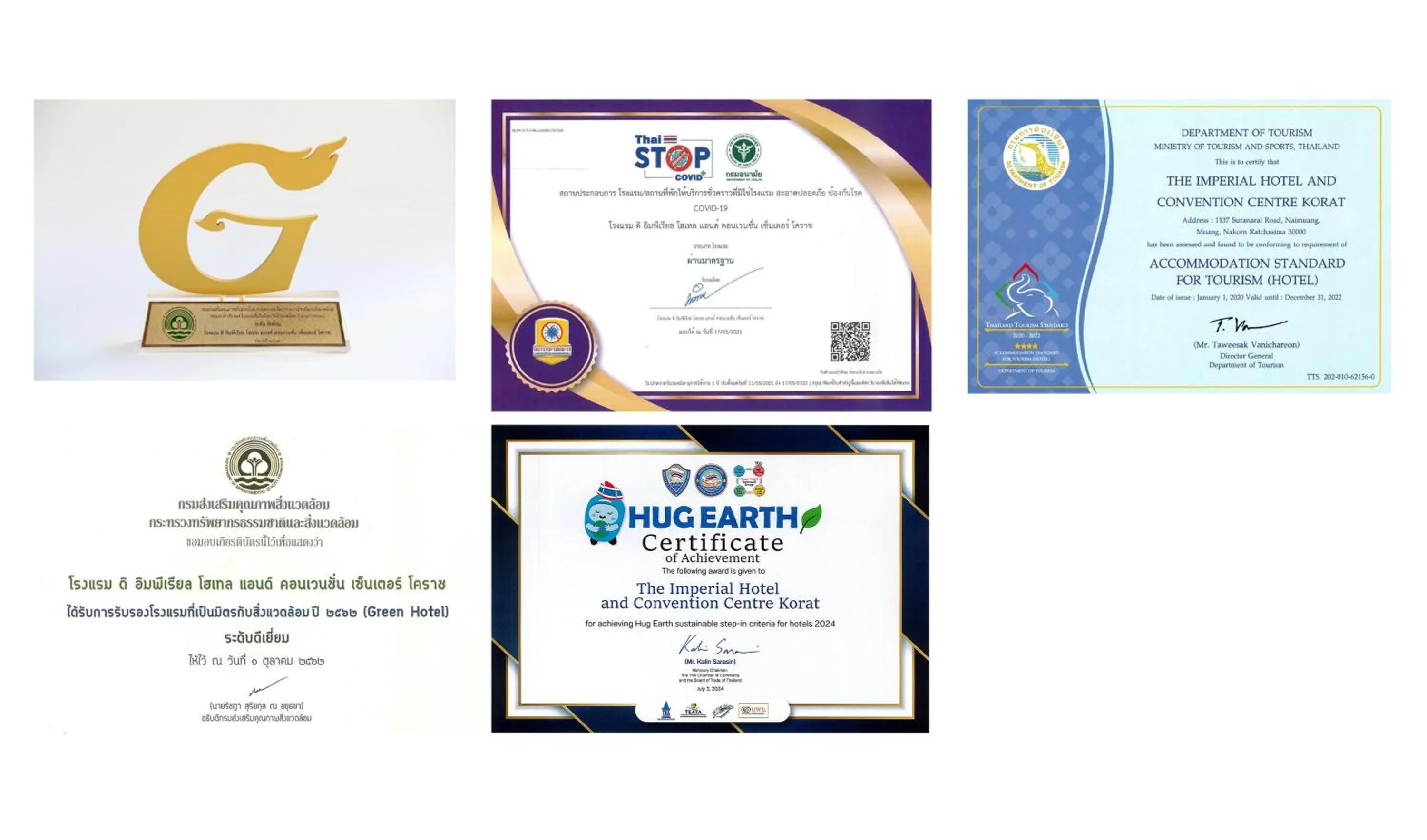 Certificate/Award in The Imperial Hotel & Convention Centre Korat