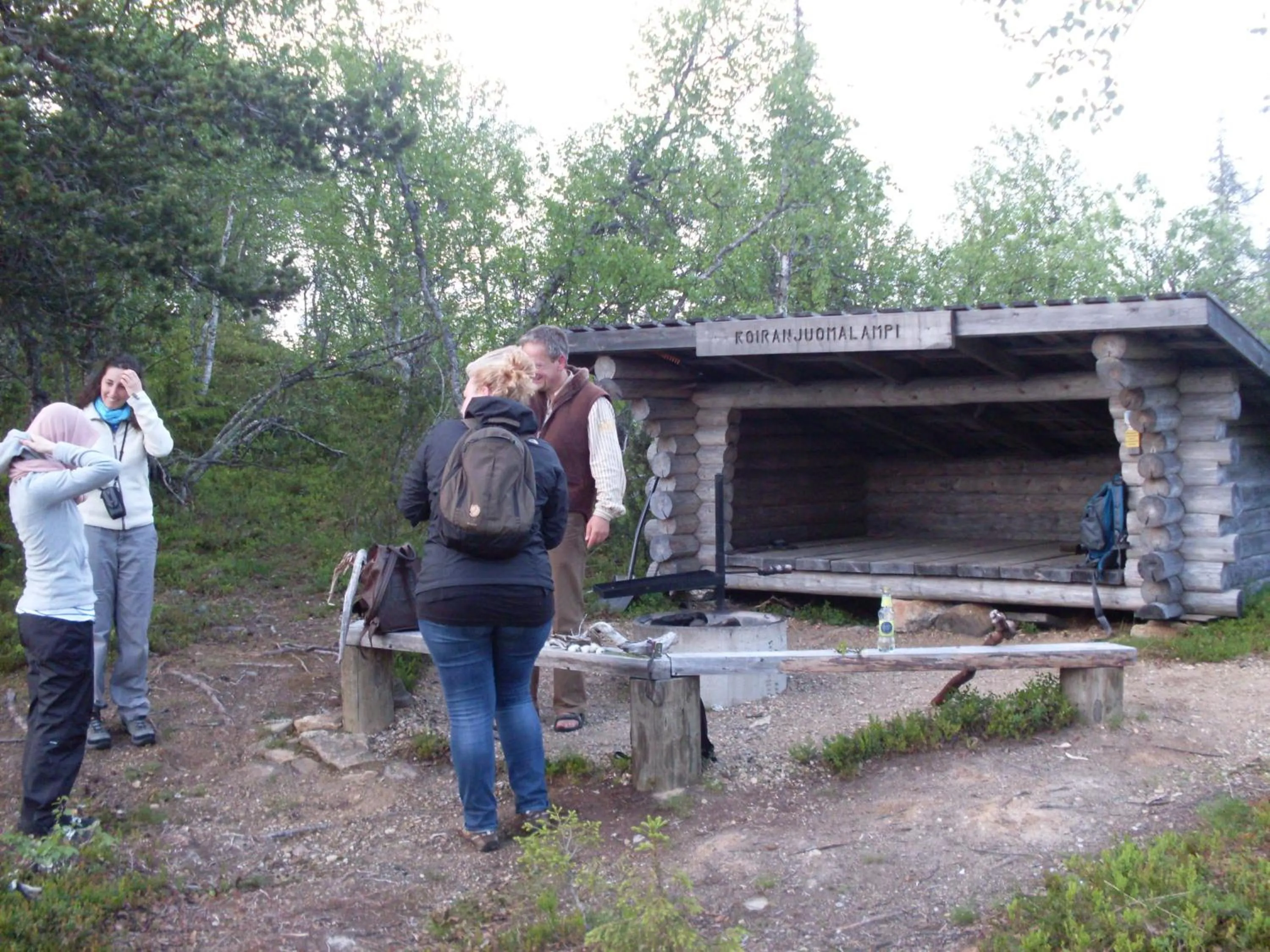 People in Tankavaara Gold Village