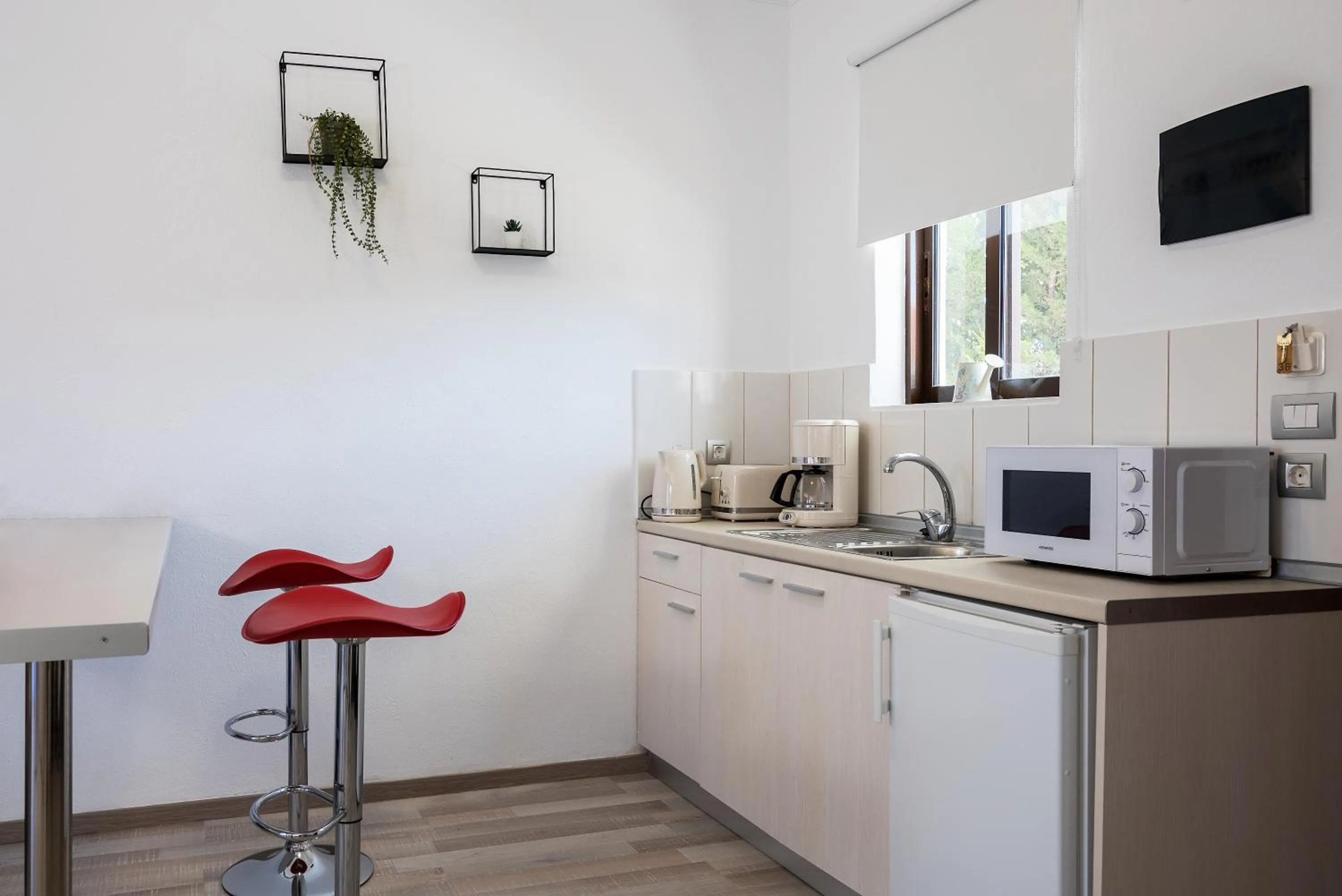 Kitchen or kitchenette in Terinikos Sunny Garden Hotel & Junior Suites