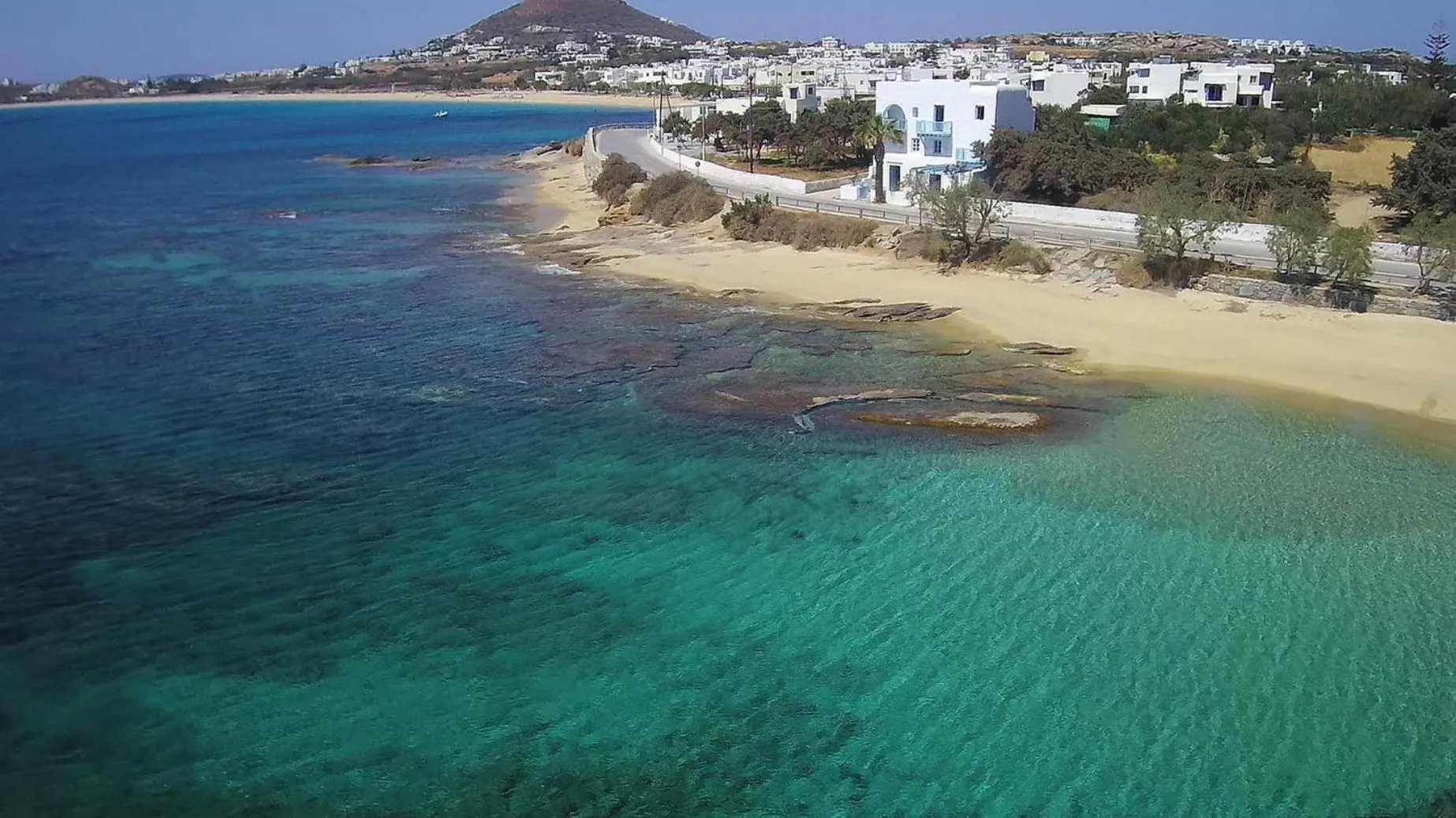 Bird's eye view in Unique Beachfront Cycladic Villa @ Agios Prokopios