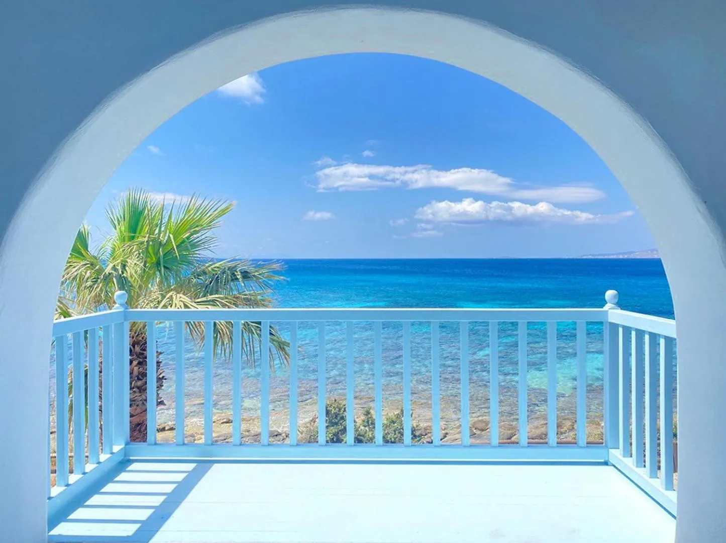 Sea view in Unique Beachfront Cycladic Villa @ Agios Prokopios