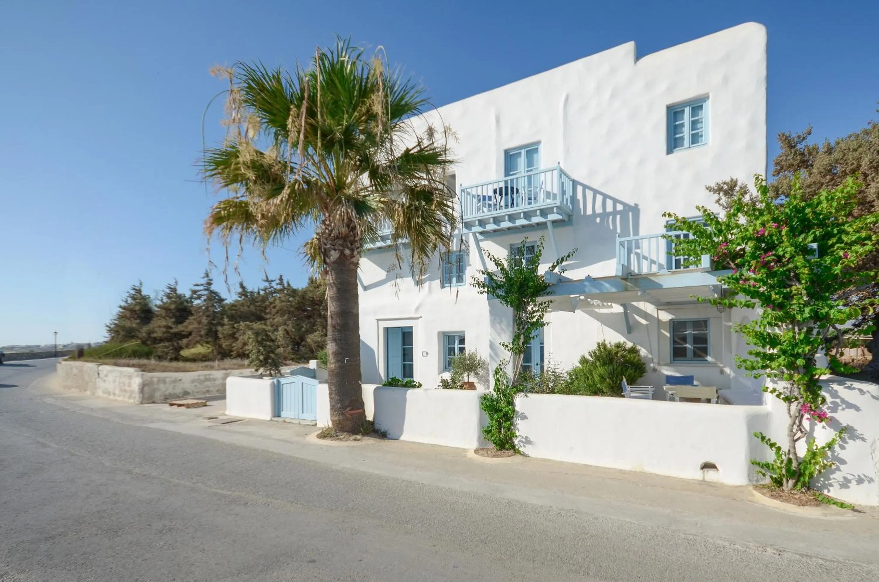 Facade/entrance in Unique Beachfront Cycladic Villa @ Agios Prokopios