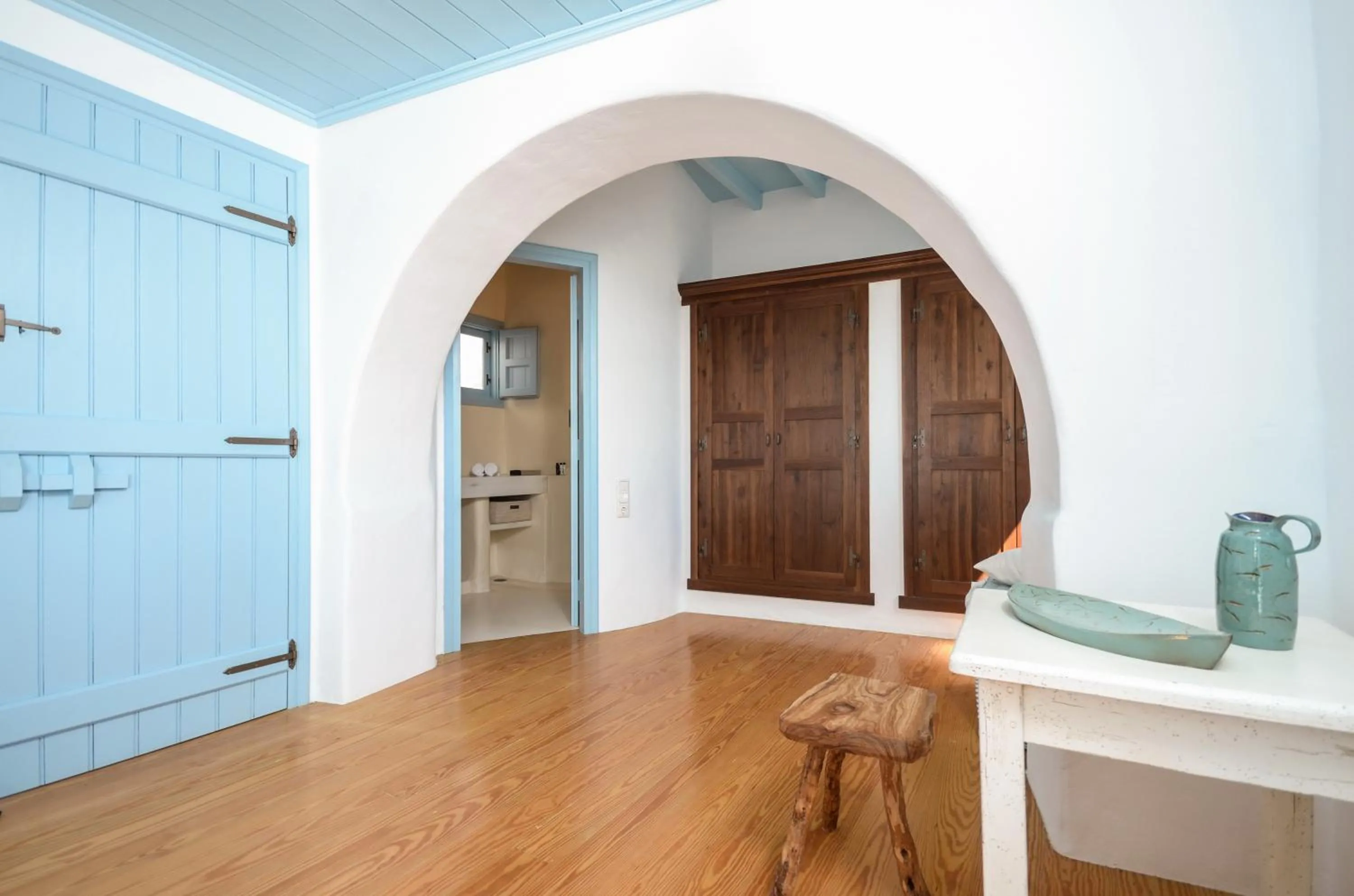 Bedroom in Unique Beachfront Cycladic Villa @ Agios Prokopios