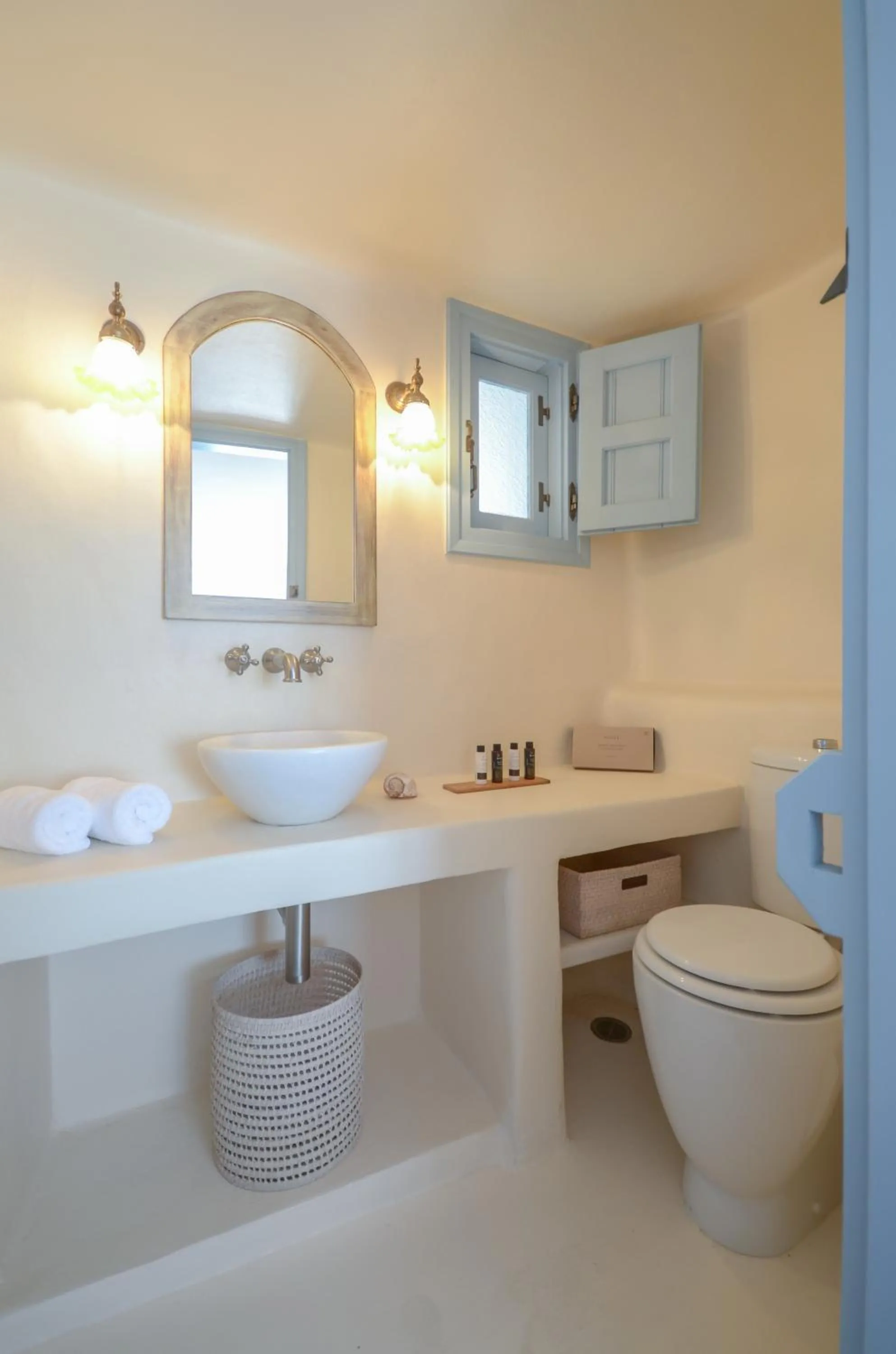 Bathroom in Unique Beachfront Cycladic Villa @ Agios Prokopios