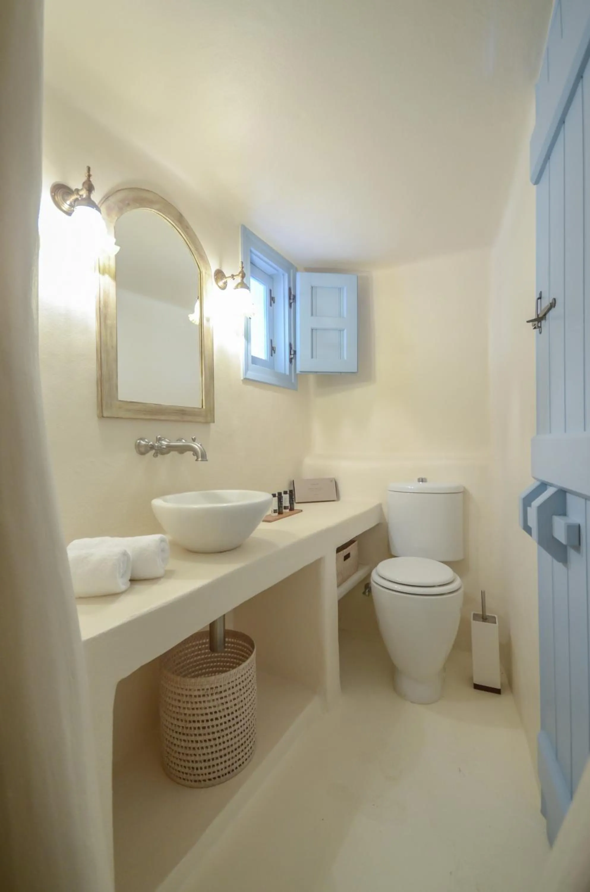 Toilet in Unique Beachfront Cycladic Villa @ Agios Prokopios