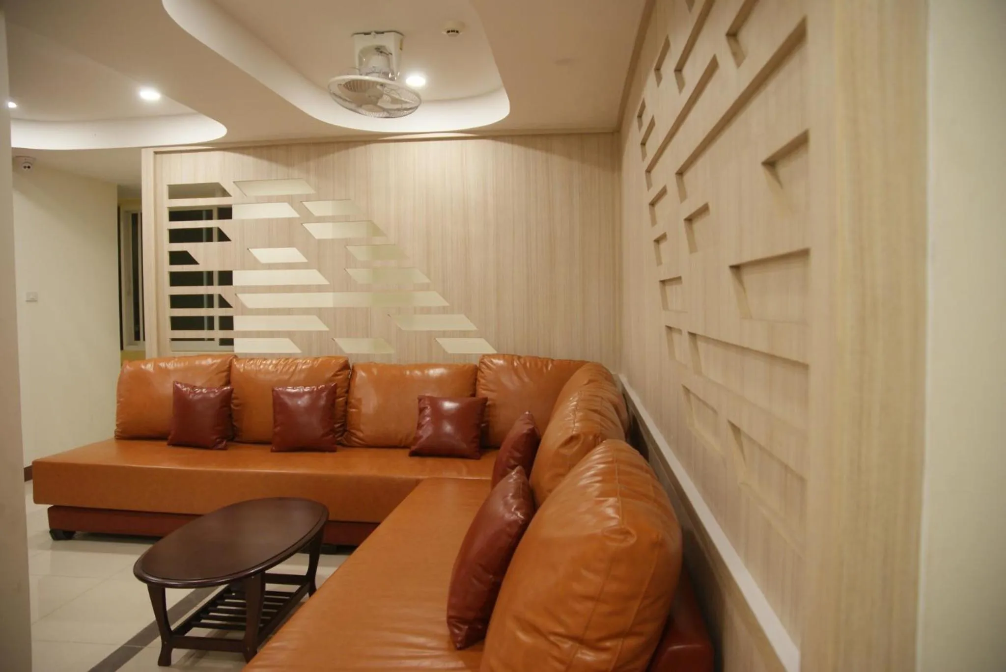 Seating area in Happy Hostel