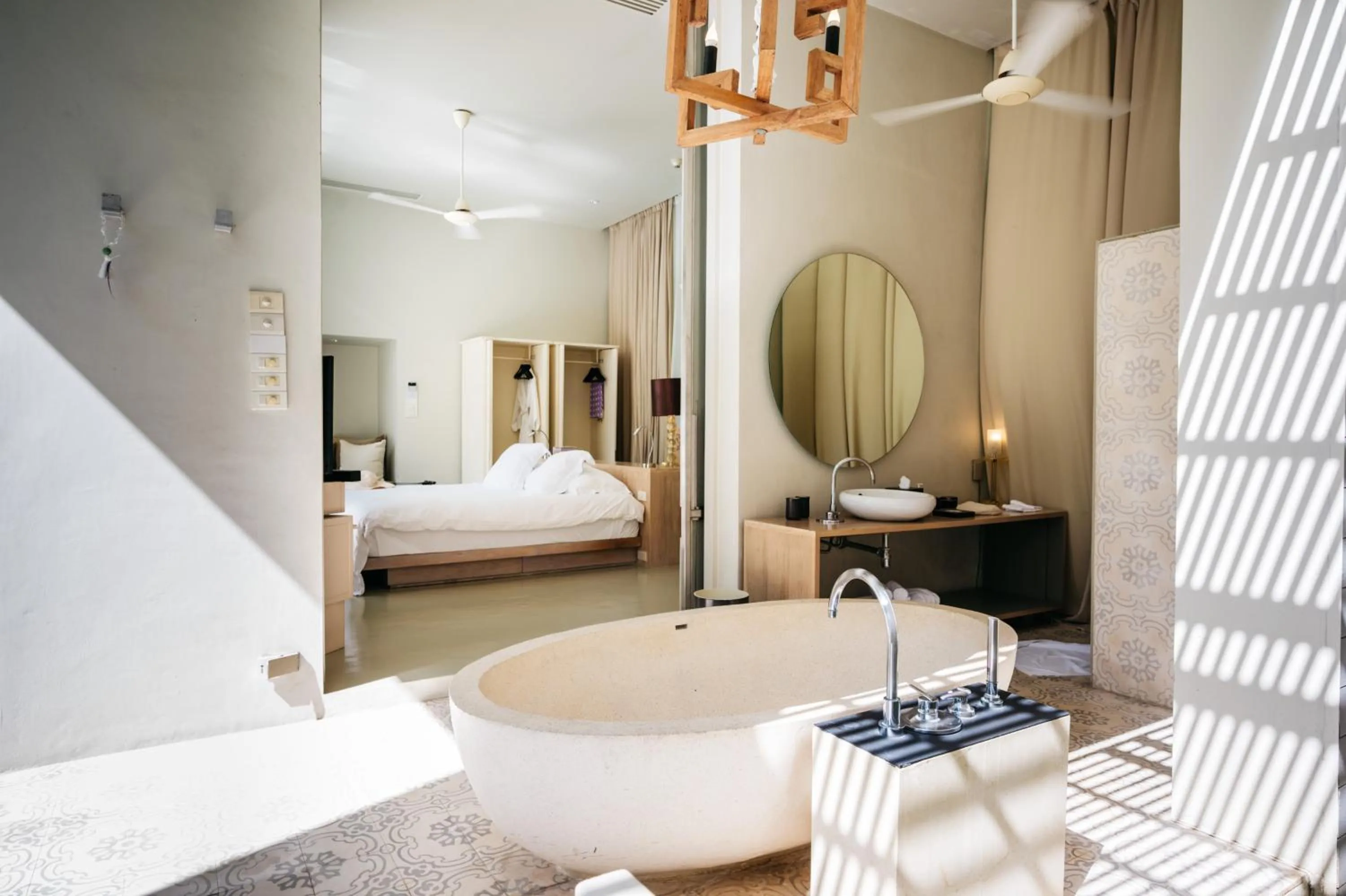 Bathroom, Bed in SALA Phuket Mai Khao Beach Resort