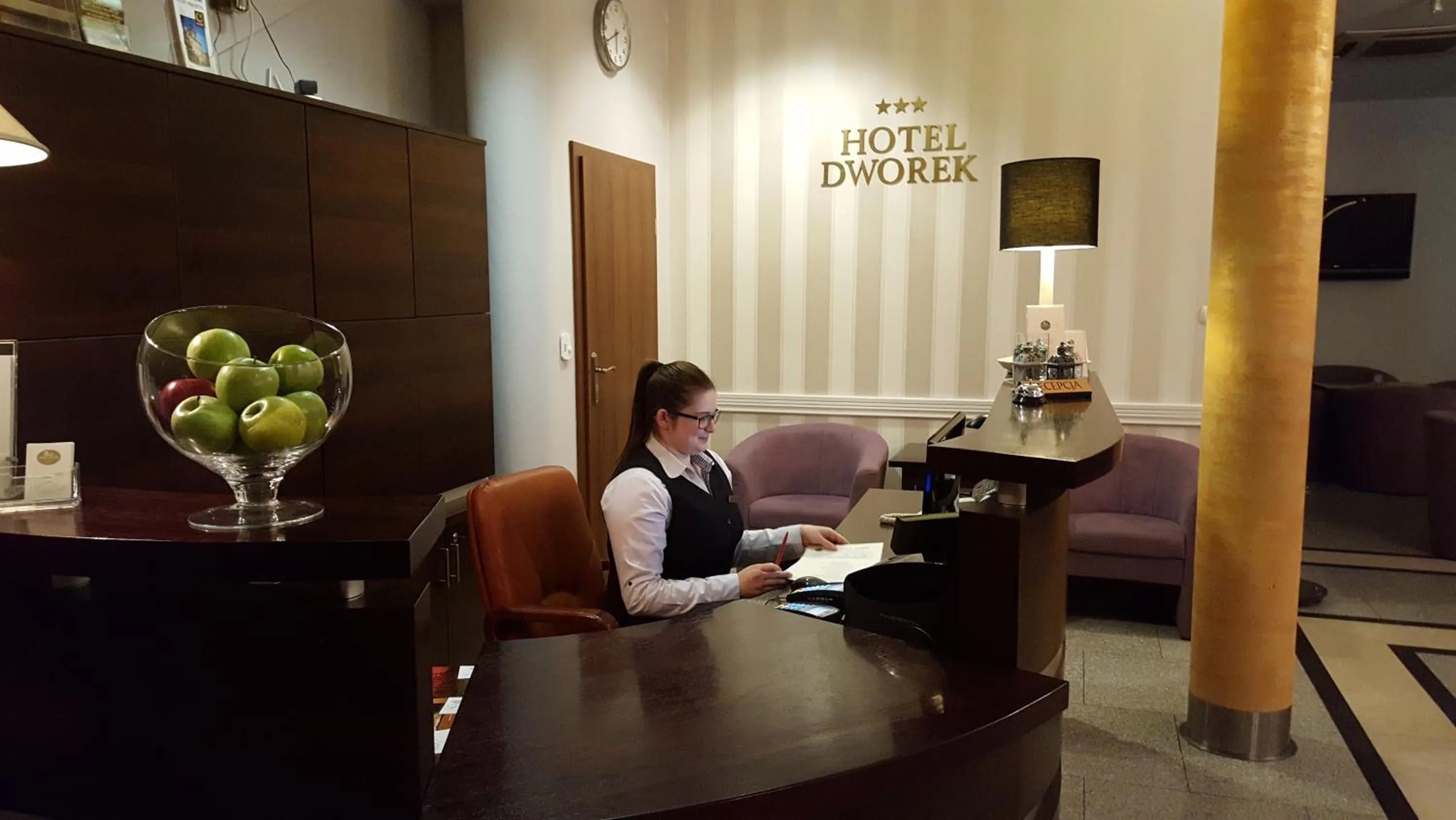 Lobby or reception in Hotel Dworek***