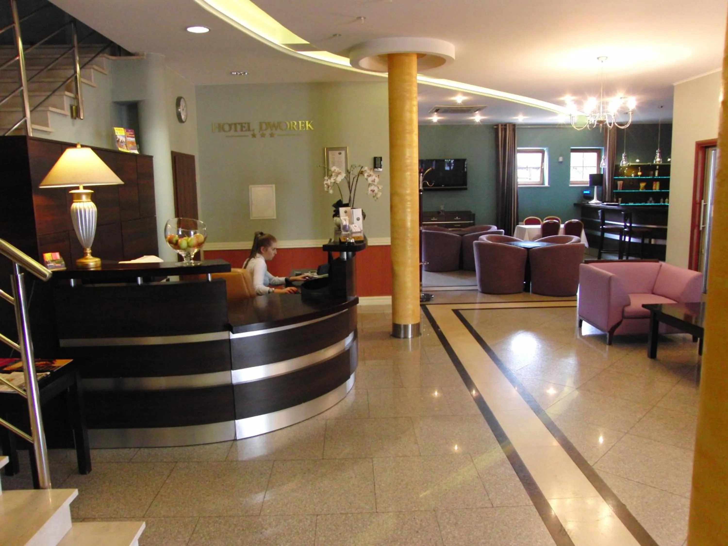 Lobby or reception in Hotel Dworek***