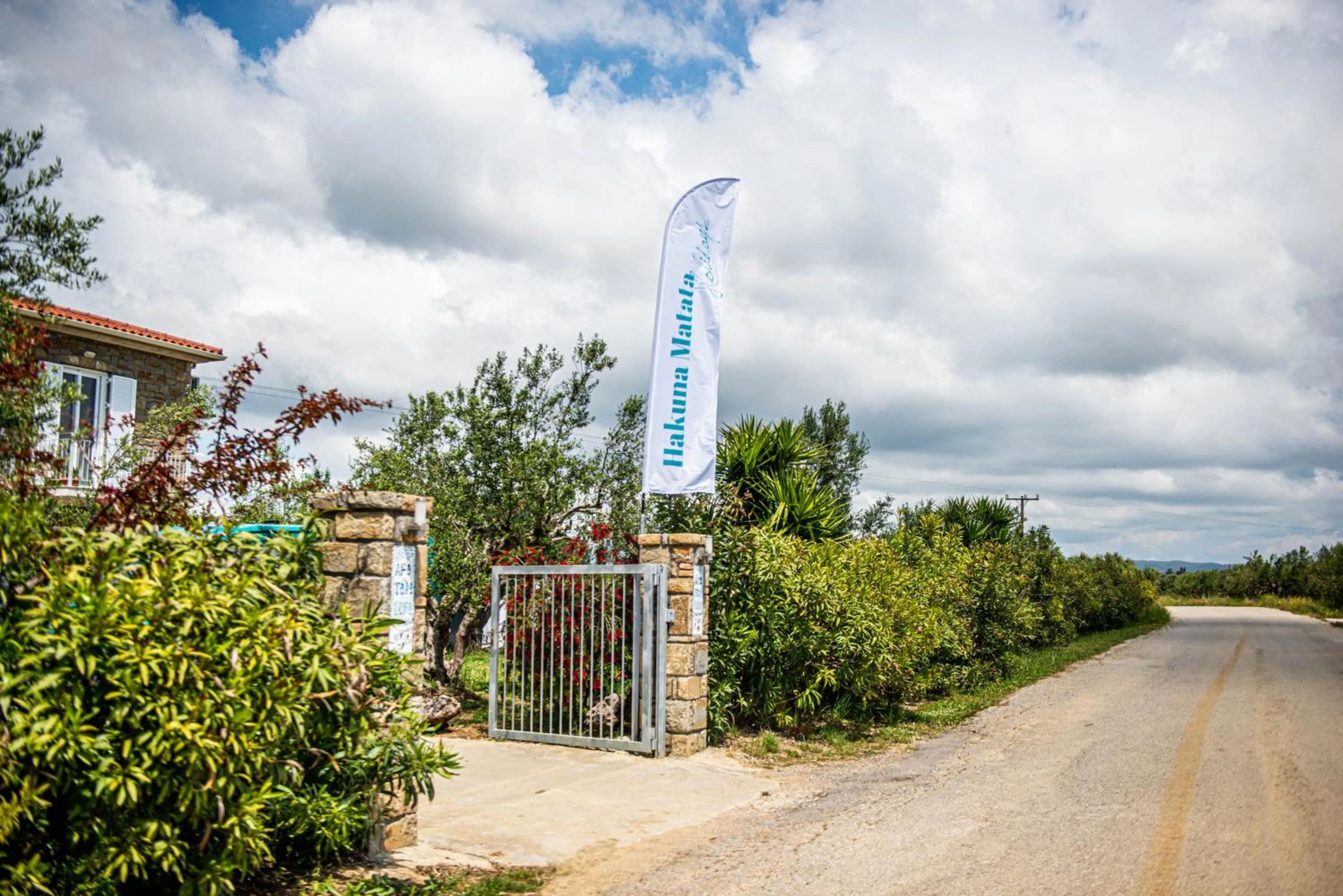 Facade/entrance in Hakuna Matata Holidays Agalia with airco & pool in Greek Olive Grove