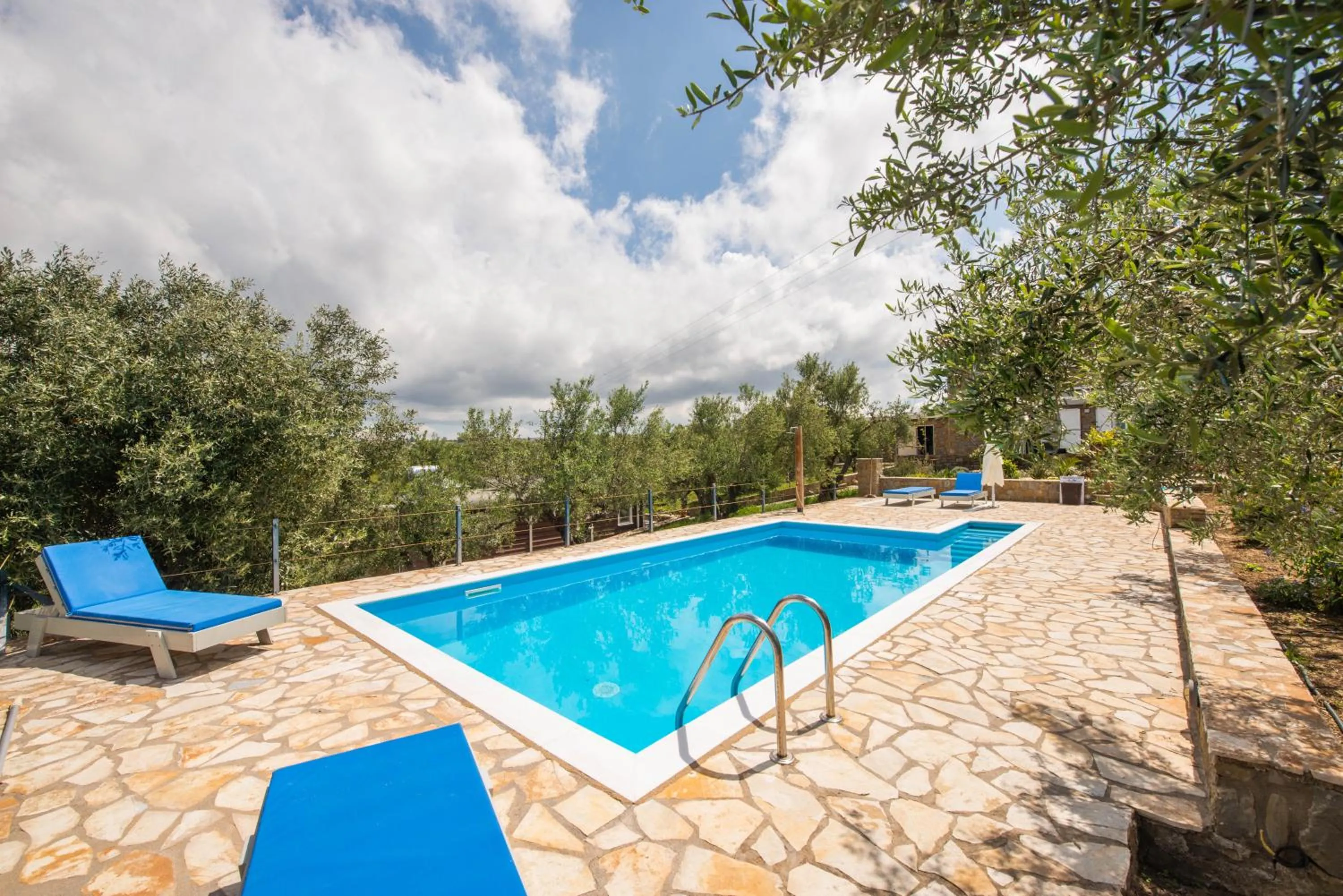 Swimming pool in Hakuna Matata Holidays Agalia with airco & pool in Greek Olive Grove