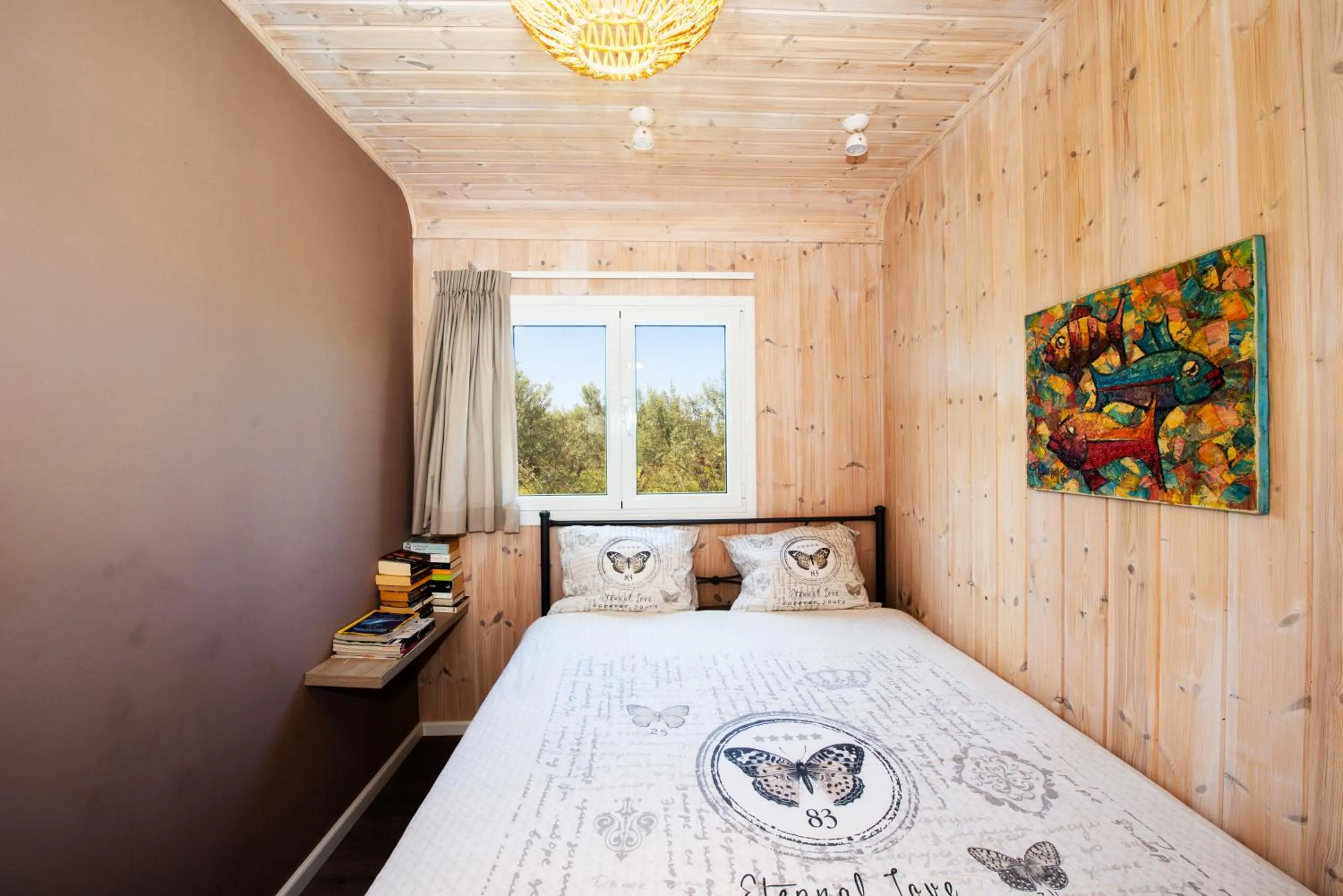 Bedroom, Bed in Hakuna Matata Holidays Agalia with airco & pool in Greek Olive Grove