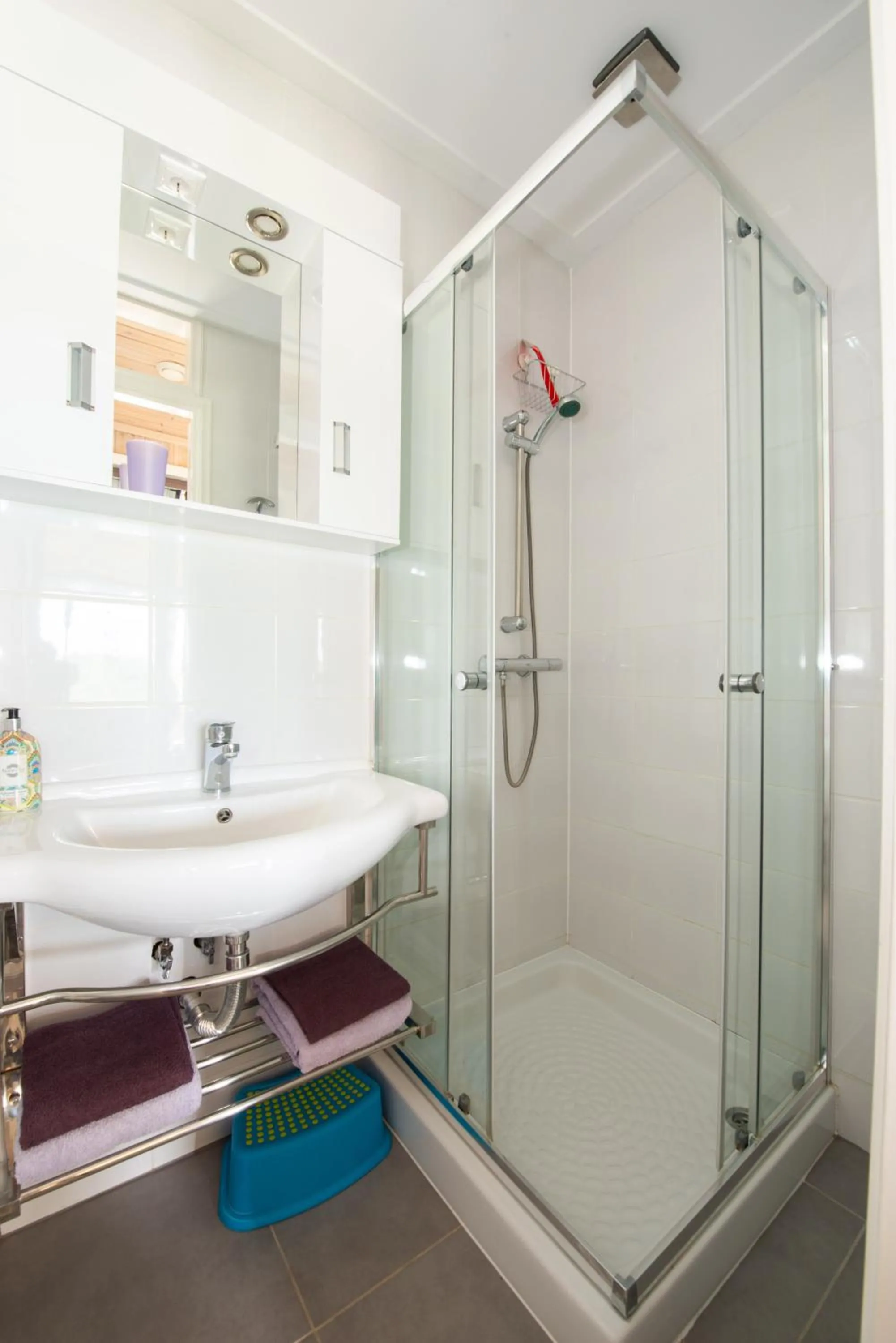 Shower in Hakuna Matata Holidays Agalia with airco & pool in Greek Olive Grove