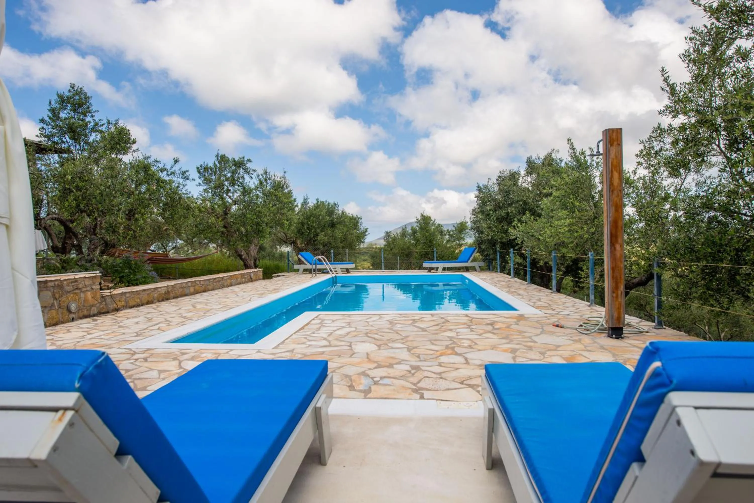 Swimming pool in Hakuna Matata Holidays Agalia with airco & pool in Greek Olive Grove