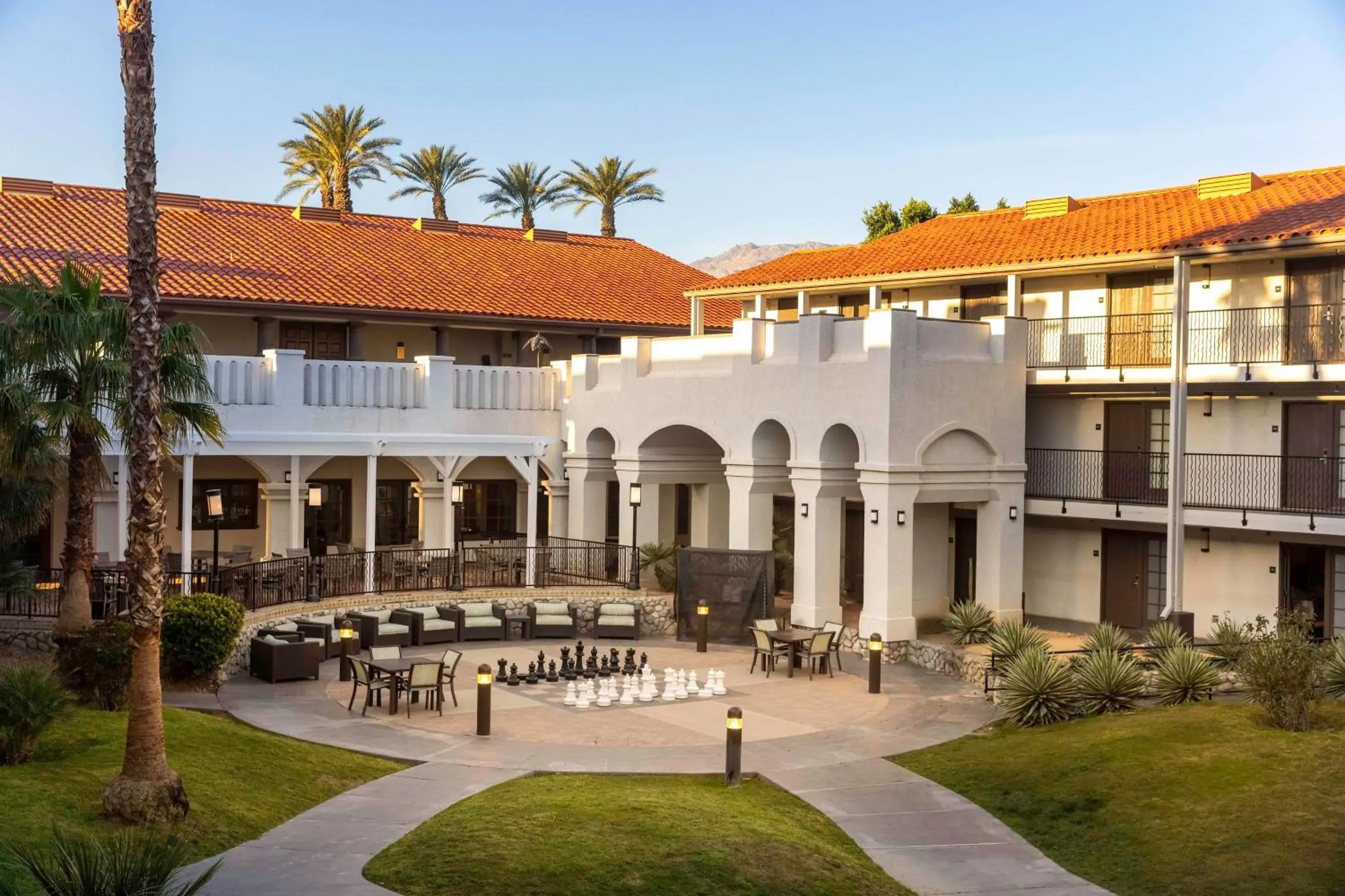 Inner courtyard view in Embassy Suites by Hilton Palm Desert Inner courtyard view in Embassy Suites by Hilton Palm Desert