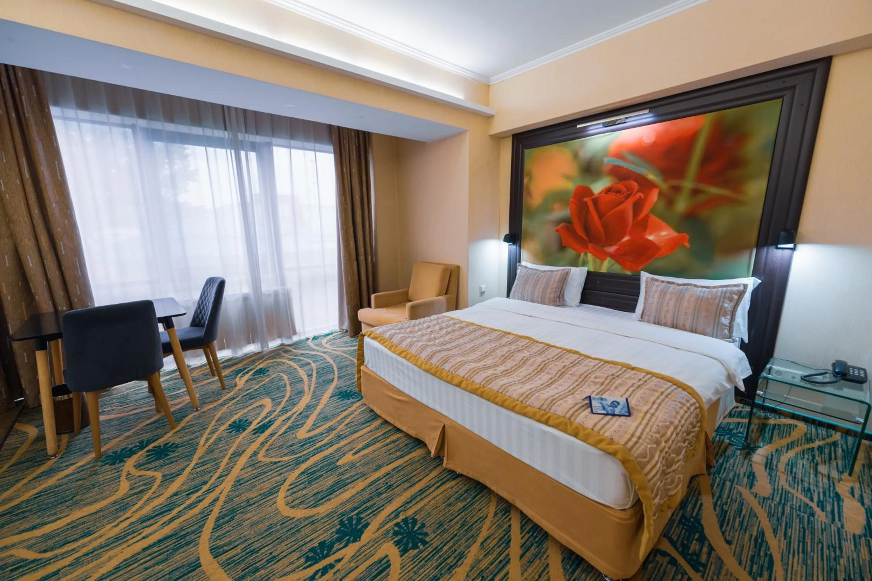 Bed in Hotel Kazzhol Almaty