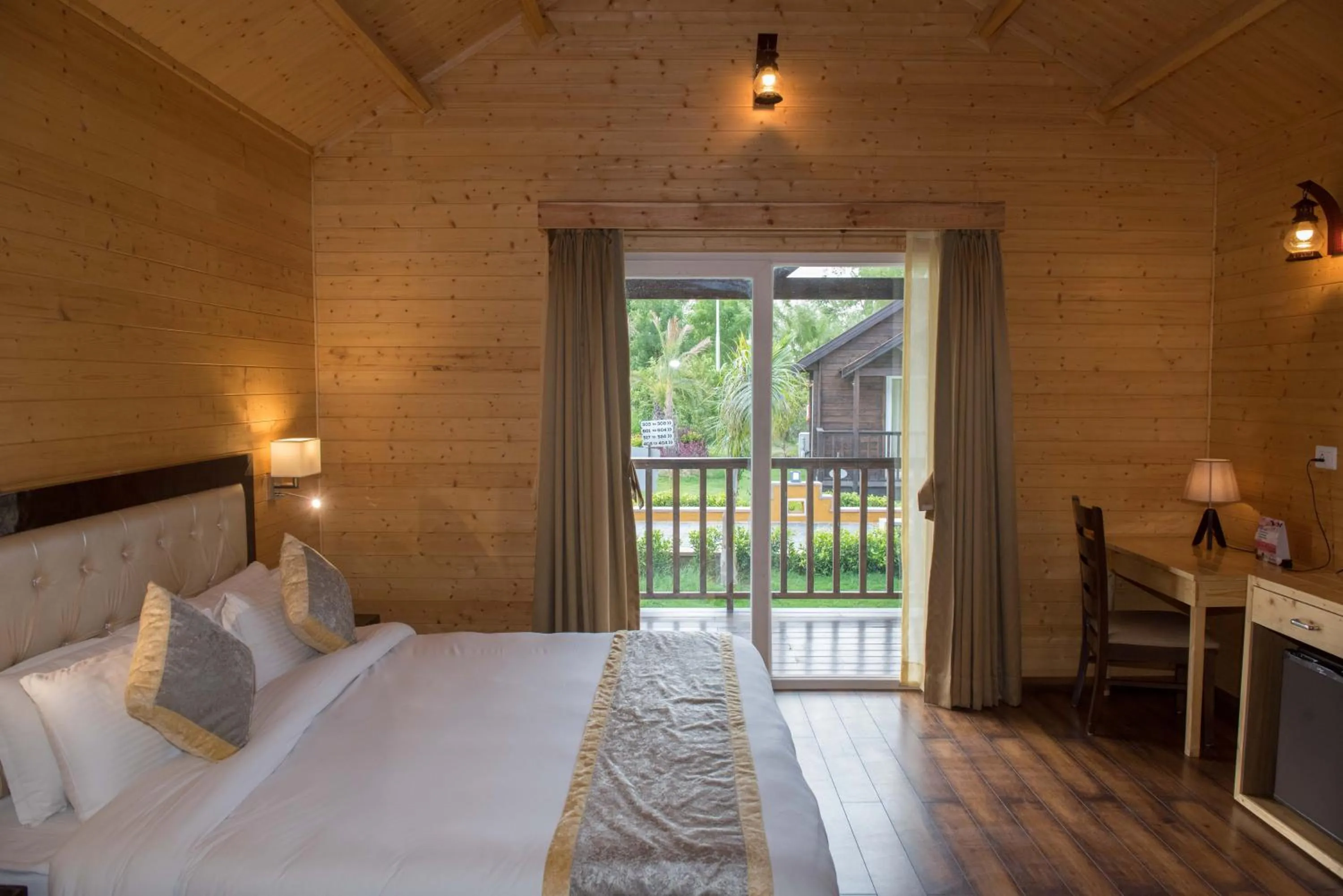 Balcony/Terrace, Bed in Sun Hotel and Resort, Mount Abu